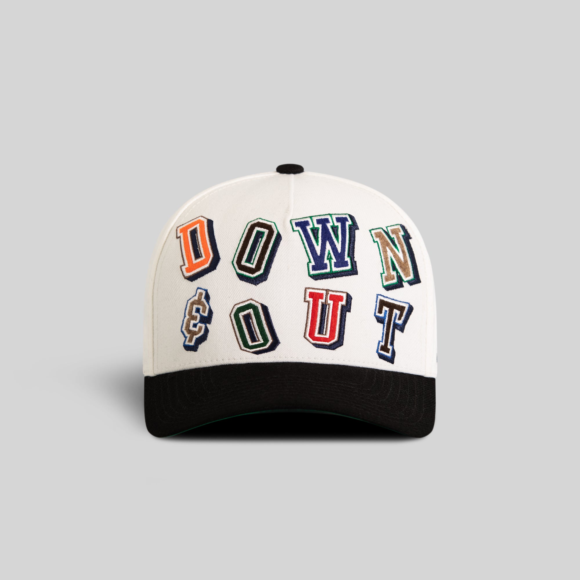 DOWN AND OUT OFF WHITE BLACK WOOL TRUCKER