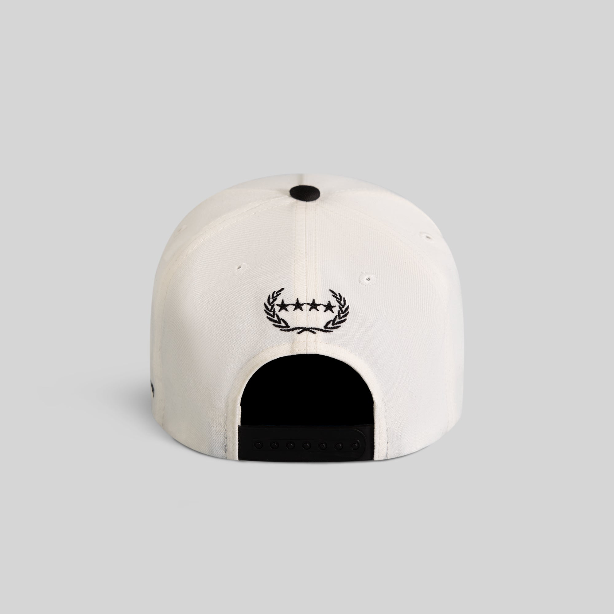 DOWN AND OUT OFF WHITE BLACK WOOL TRUCKER
