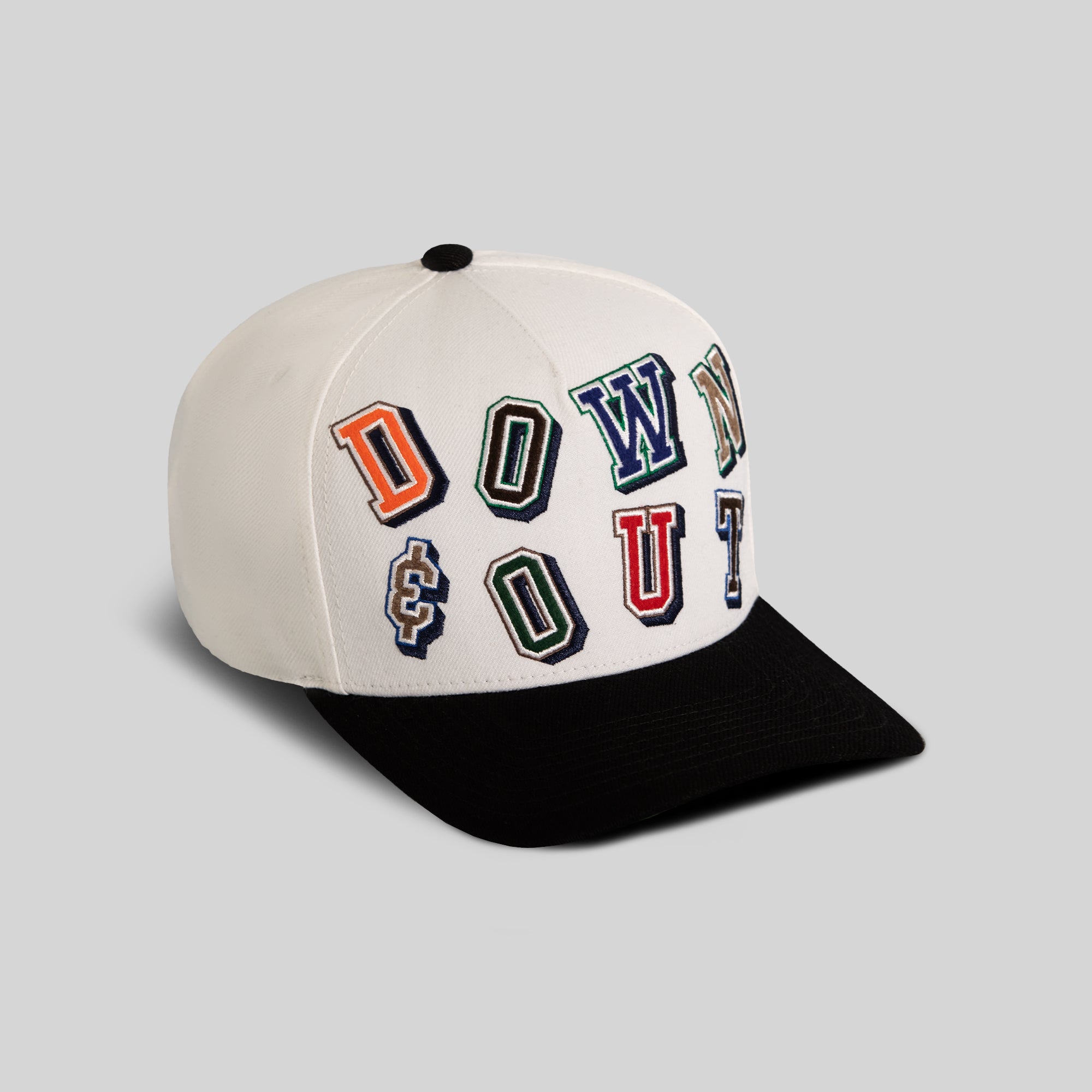 DOWN AND OUT OFF WHITE BLACK WOOL TRUCKER