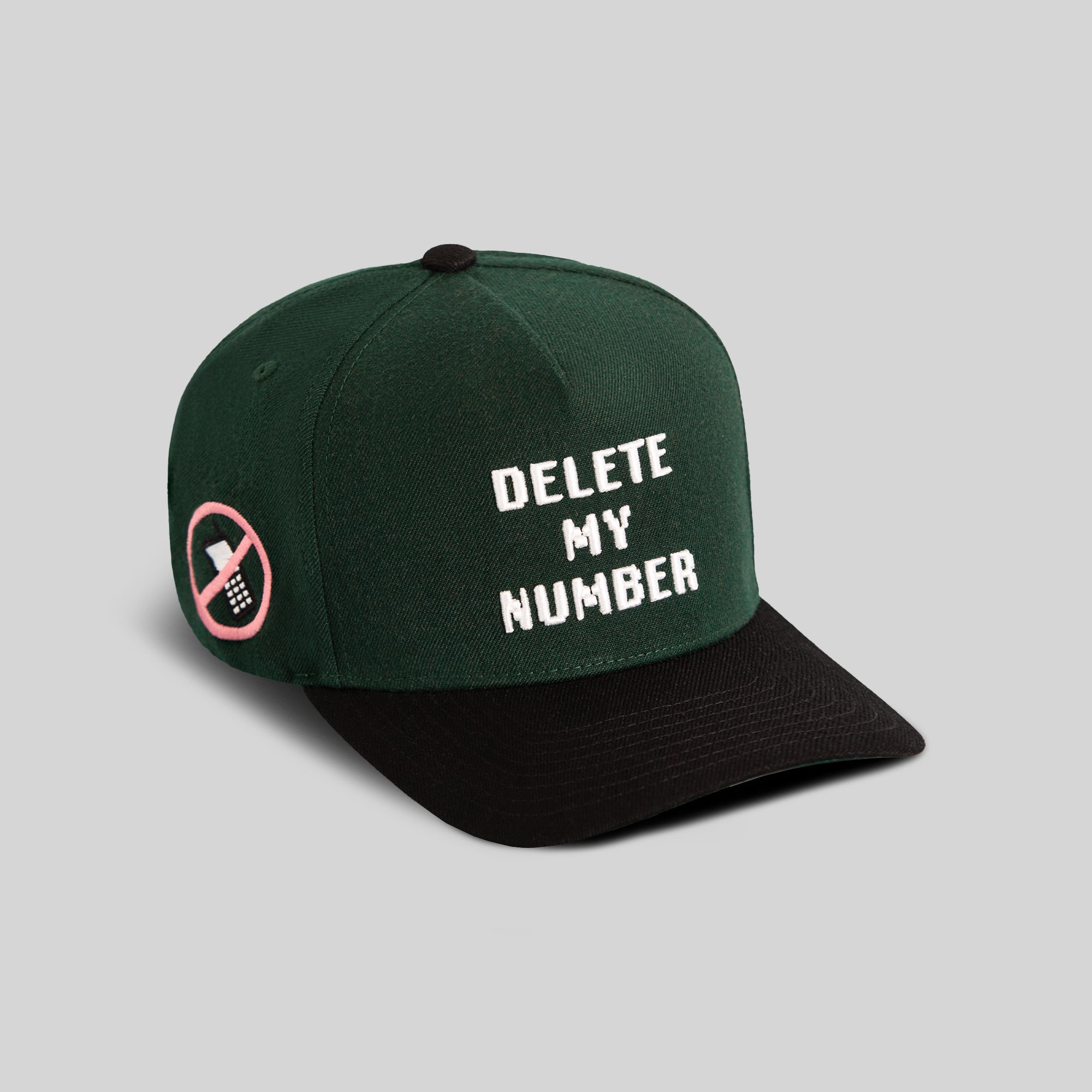 DELETE MY NUMBER EMERALD BLACK WOOL TRUCKER