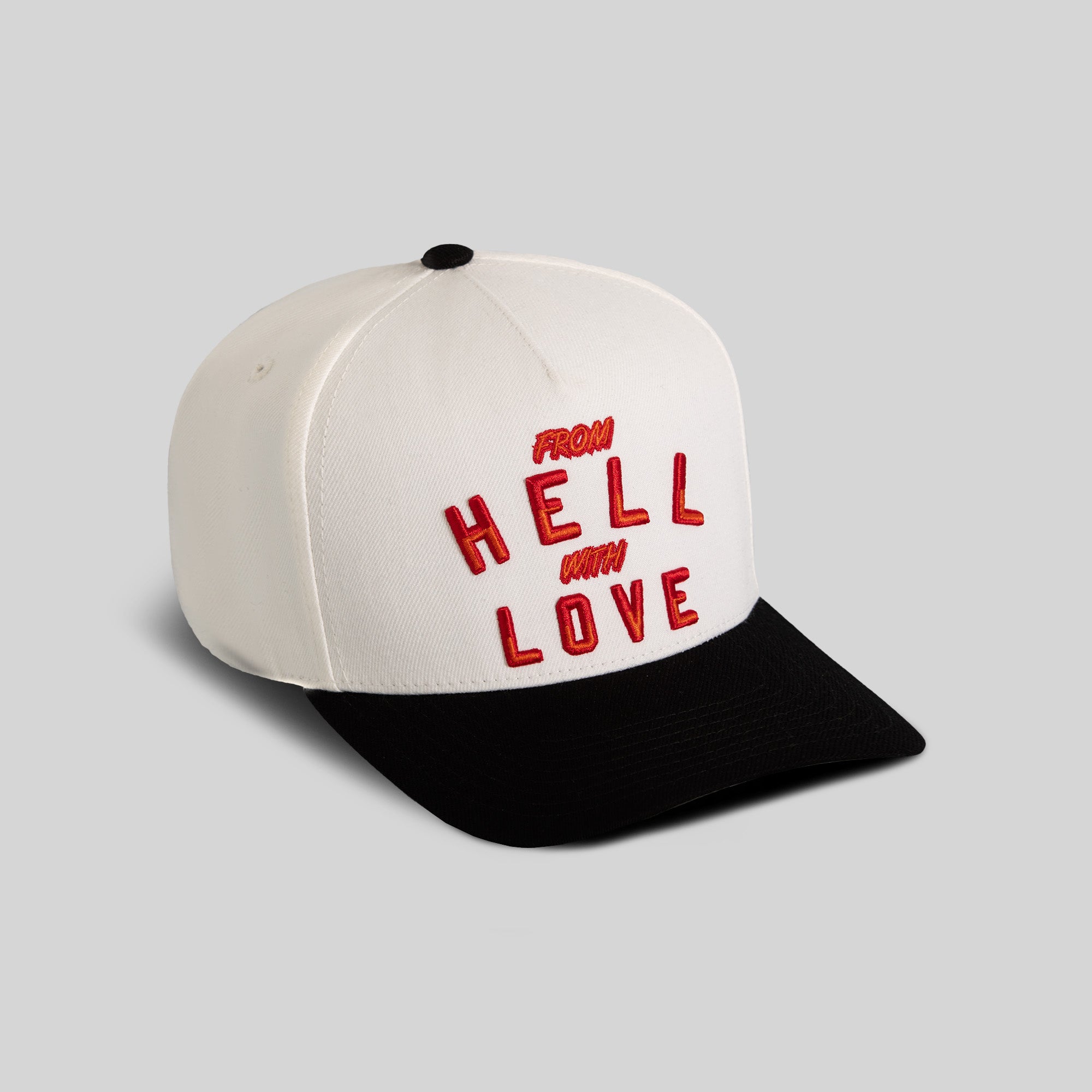 FROM HELL WITH LOVE OFF WHITE BLACK WOOL TRUCKER