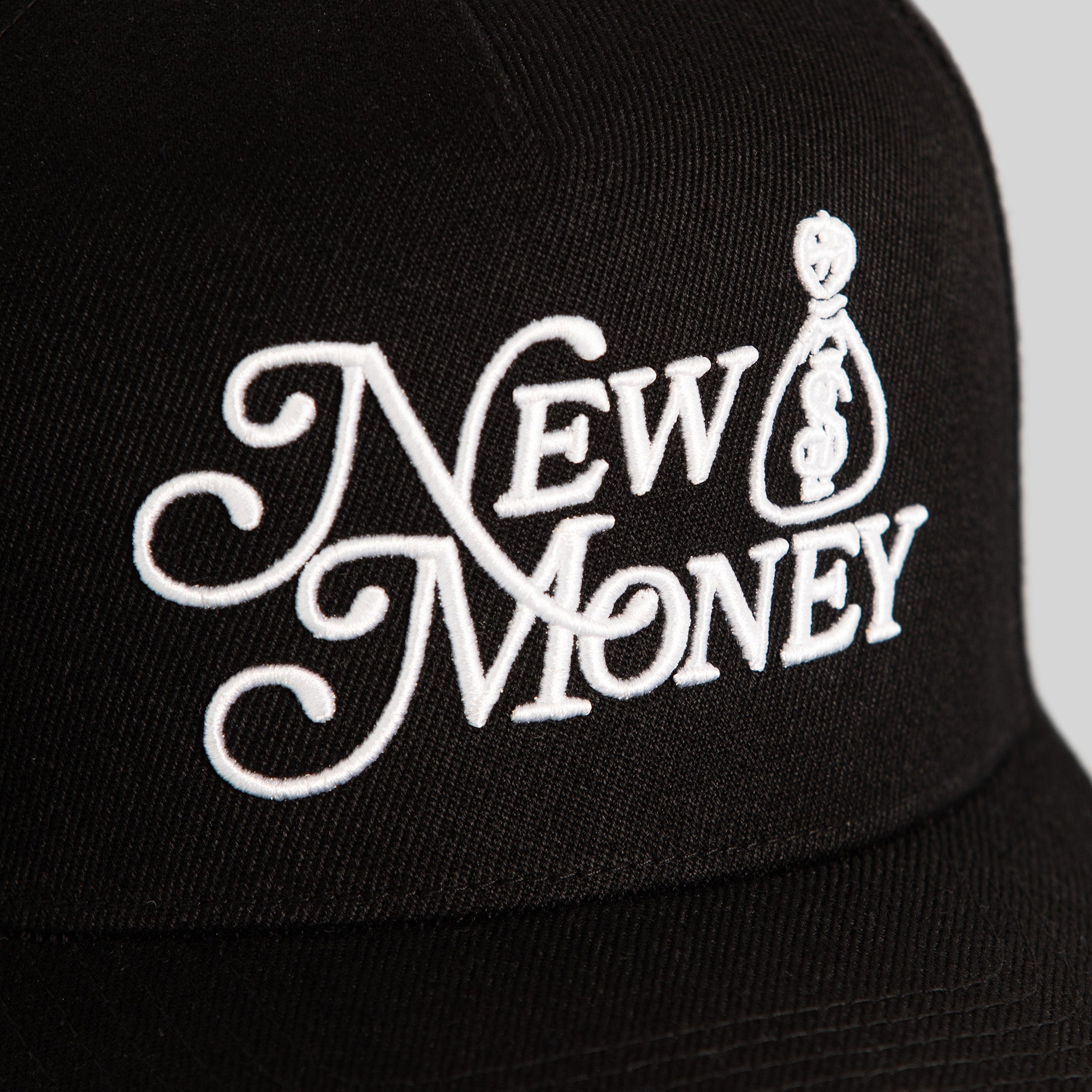 NEW MONEY BLACK WOOL TRUCKER