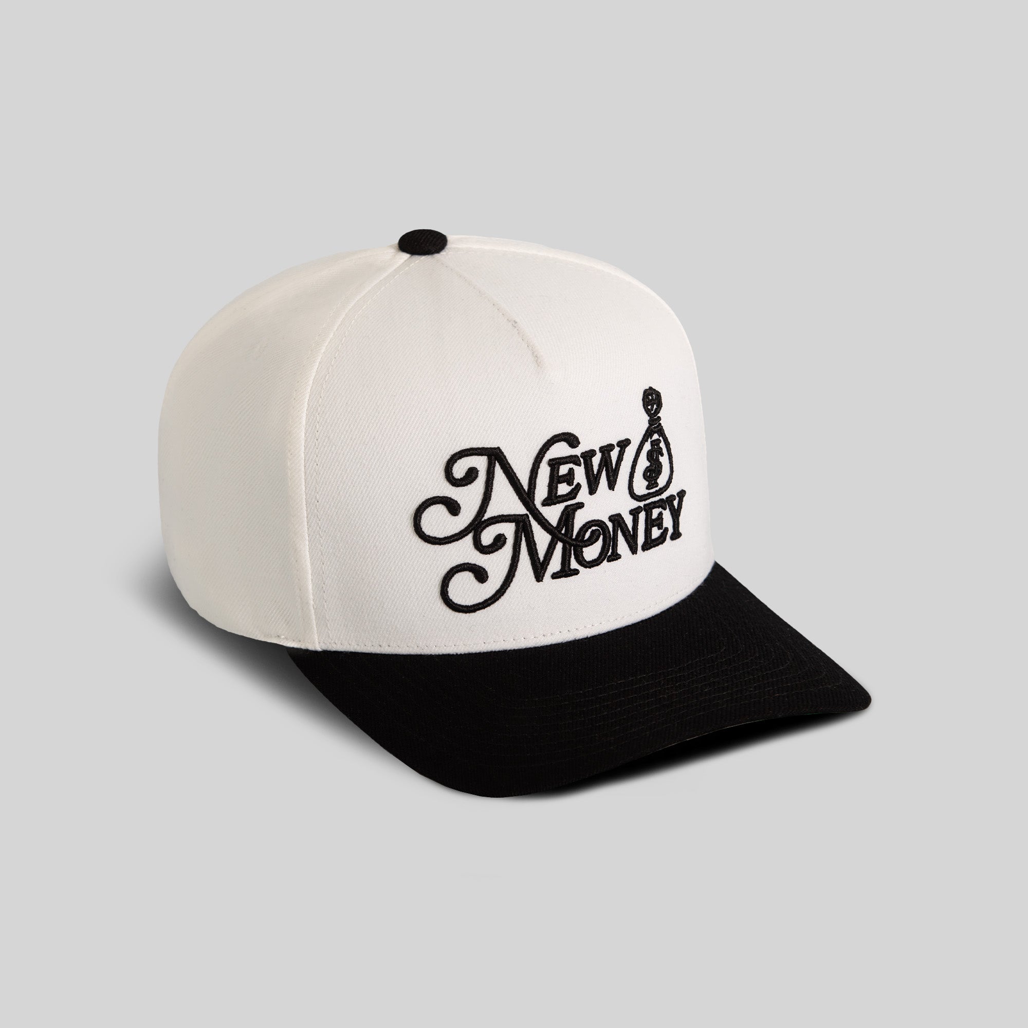 NEW MONEY OFF WHITE BLACK WOOL TRUCKER