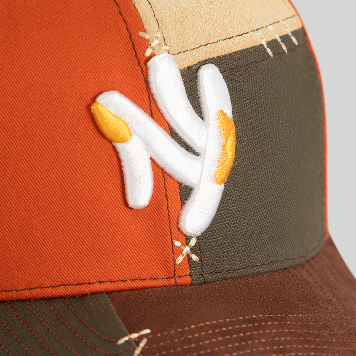 FIELD GRADE X KURVE STUDIO NY IS HEALING VOODOO EARTH TWILL SUEDE CANVAS TRUCKER