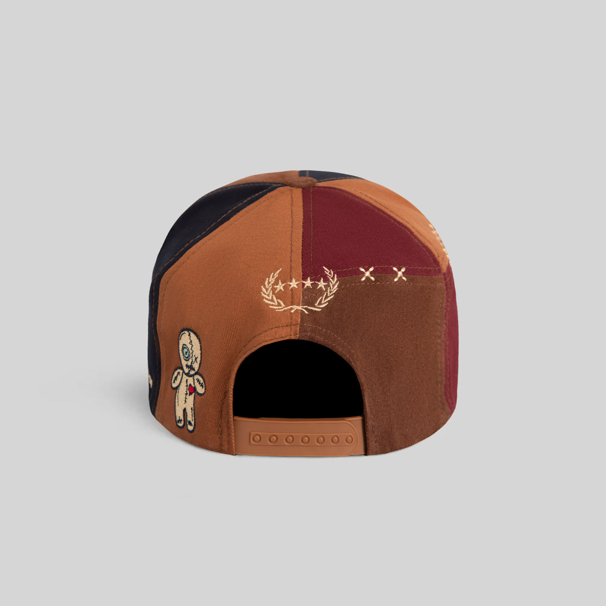FIELD GRADE X KURVE STUDIO NY IS HEALING VOODOO BORDEAUX NAVY TWILL SUEDE CANVAS TRUCKER
