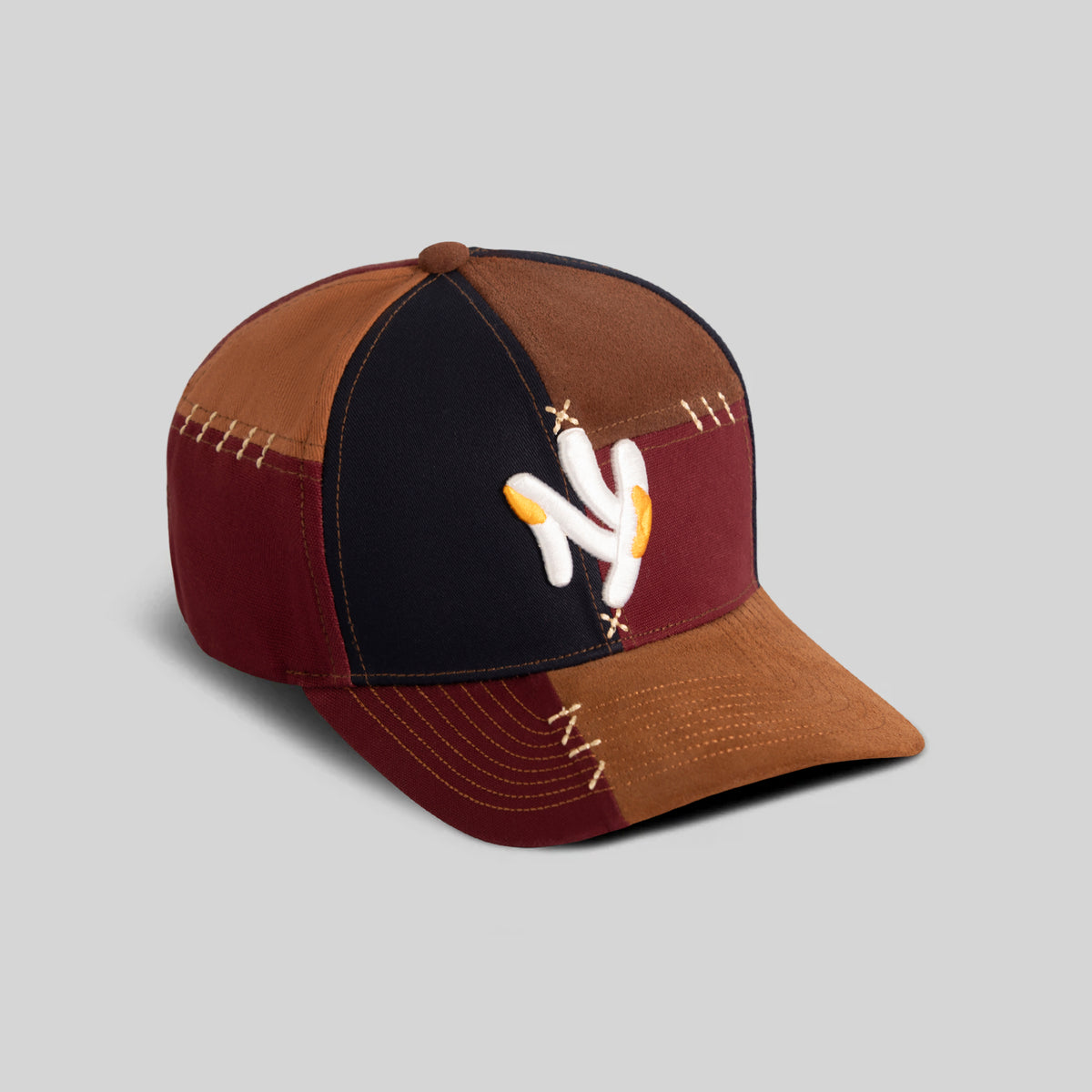 FIELD GRADE X KURVE STUDIO NY IS HEALING VOODOO BORDEAUX NAVY TWILL SUEDE CANVAS TRUCKER