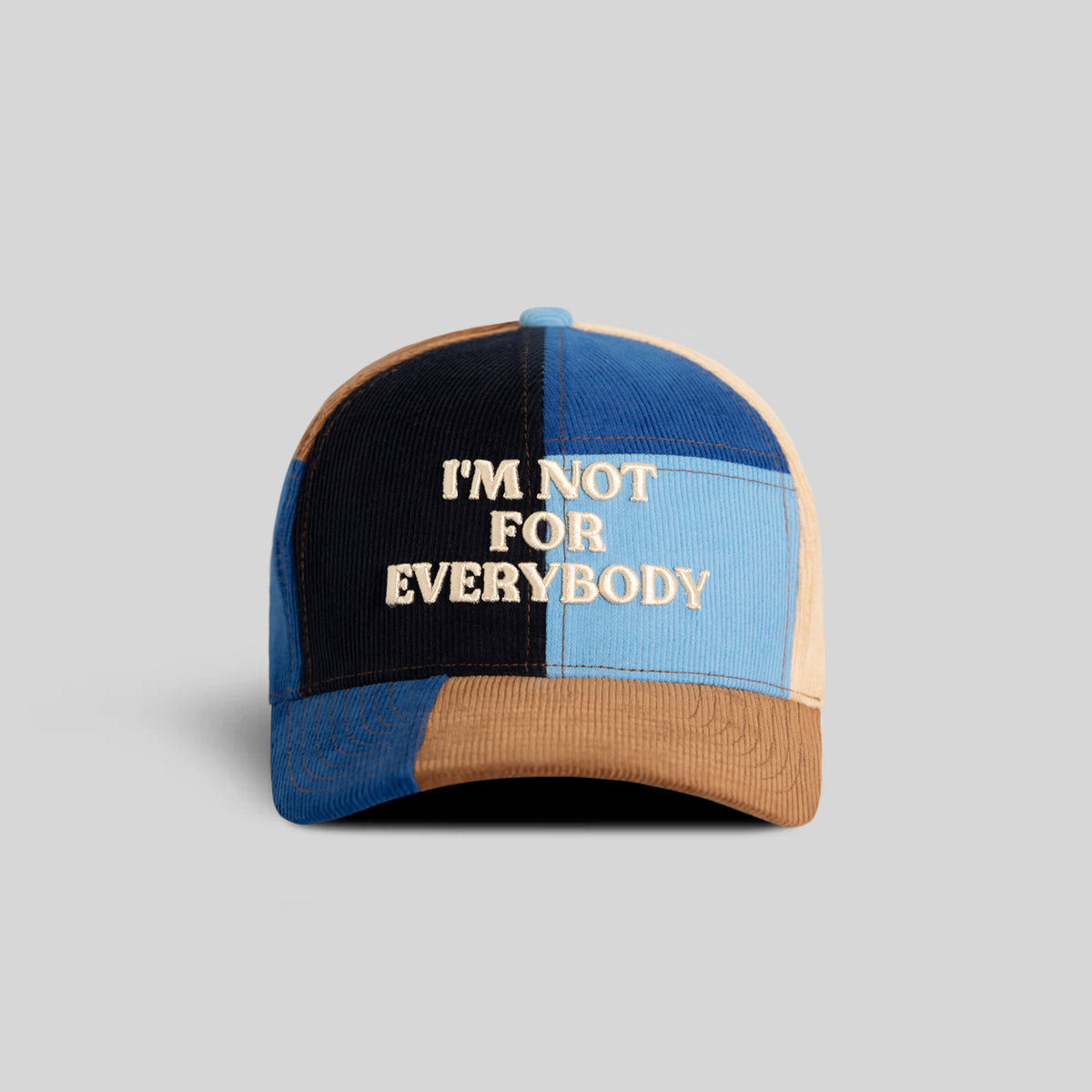 I’M NOT FOR EVERYBODY MULTI CORDUROY PATCHWORK TRUCKER
