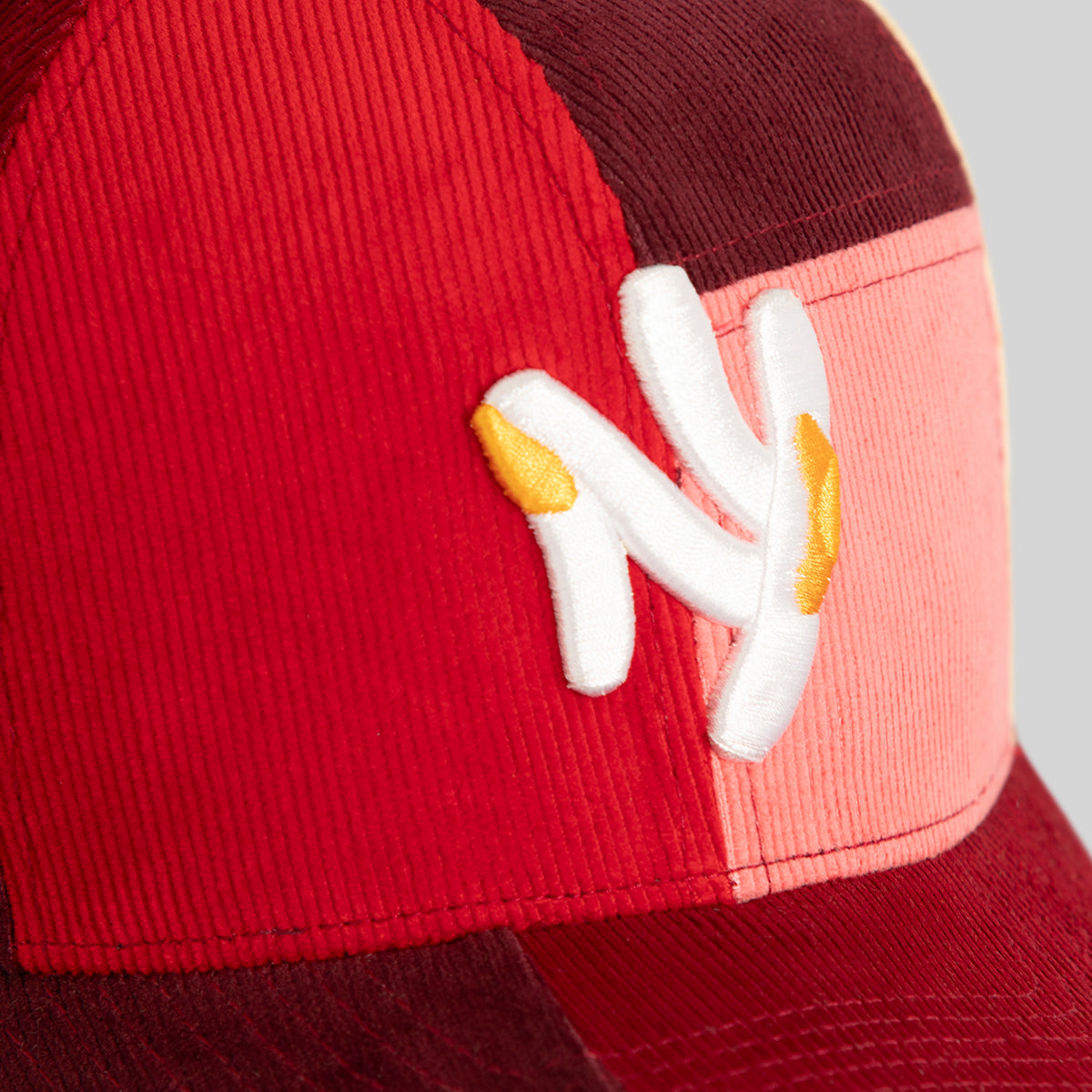 FIELD GRADE X KURVE STUDIO NY IS HEALING MULTI CORDUROY PATCHWORK TRUCKER