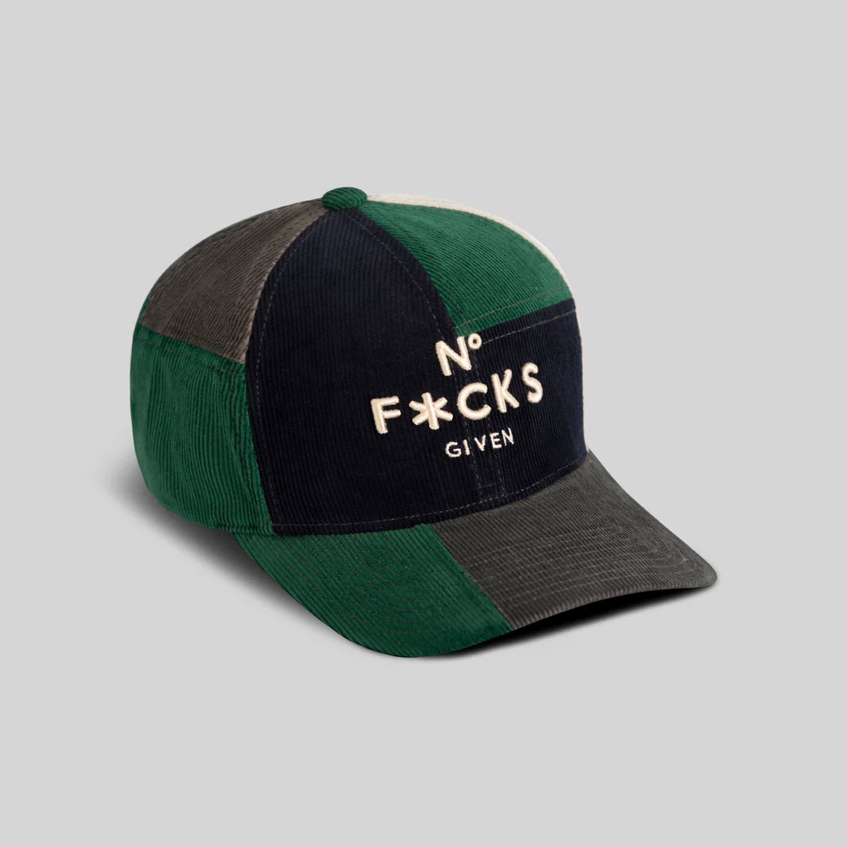 NO FUCKS GIVEN MULTI CORDUROY PATCHWORK TRUCKER