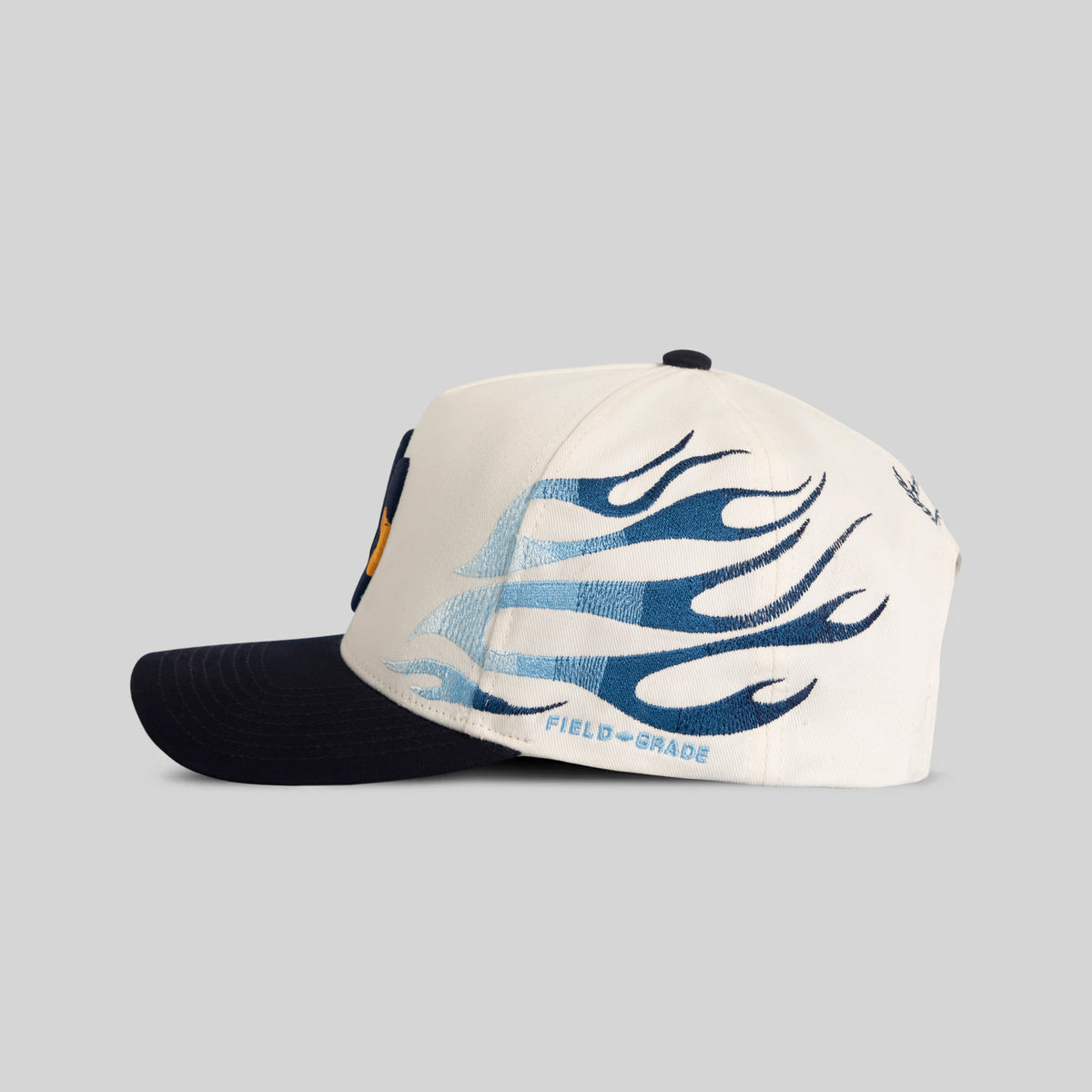 FIELD GRADE X KURVE STUDIO NY IS HEALING TRIBAL FLAME TWILL TRUCKER