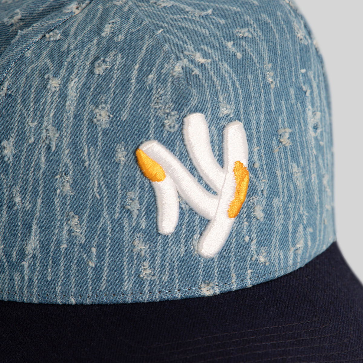 FIELD GRADE X KURVE STUDIO NY IS HEALING NEEDLE PUNCH DENIM WOOL TRUCKER
