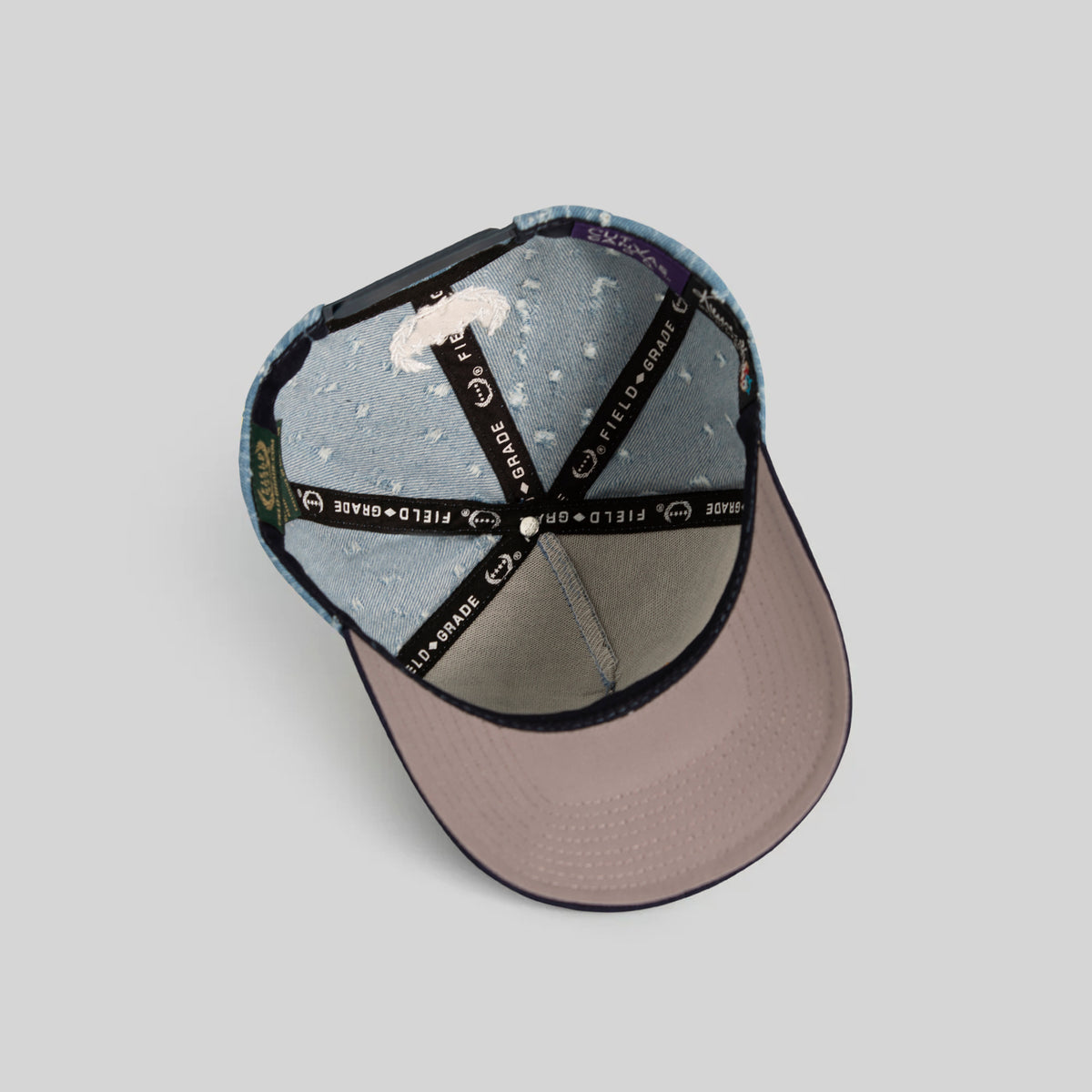 FIELD GRADE X KURVE STUDIO NY IS HEALING NEEDLE PUNCH DENIM WOOL TRUCKER