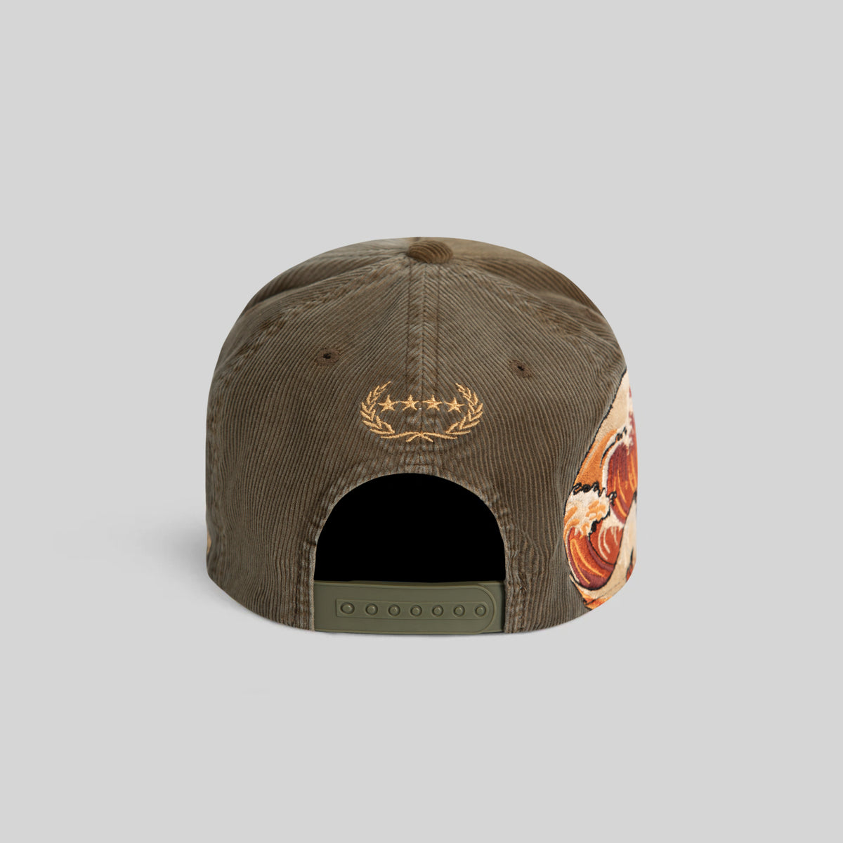 CAN'T STOP THE WAVE WASHED CORDUROY OLIVE TRUCKER