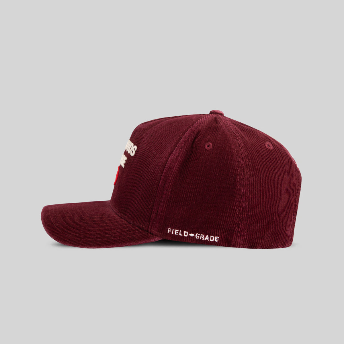 NO PHOTOS PLEASE WASHED CORDUROY BORDEAUX TRUCKER