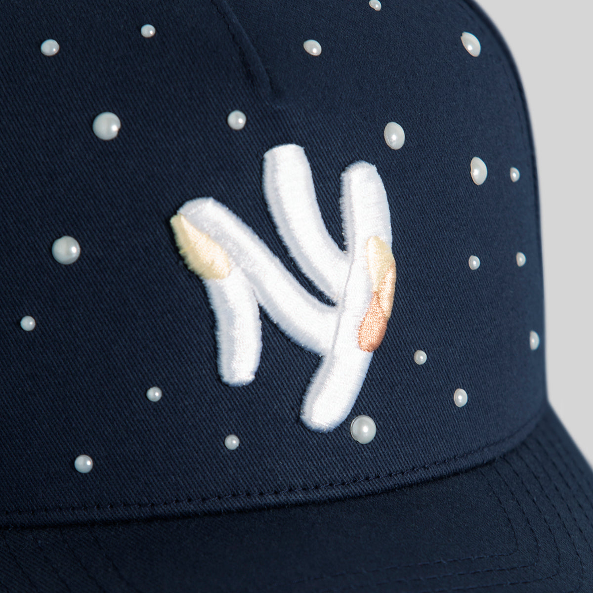 FIELD GRADE X KURVE STUDIO NY IS HEALING PEARL FRENCH NAVY TWILL TRUCKER