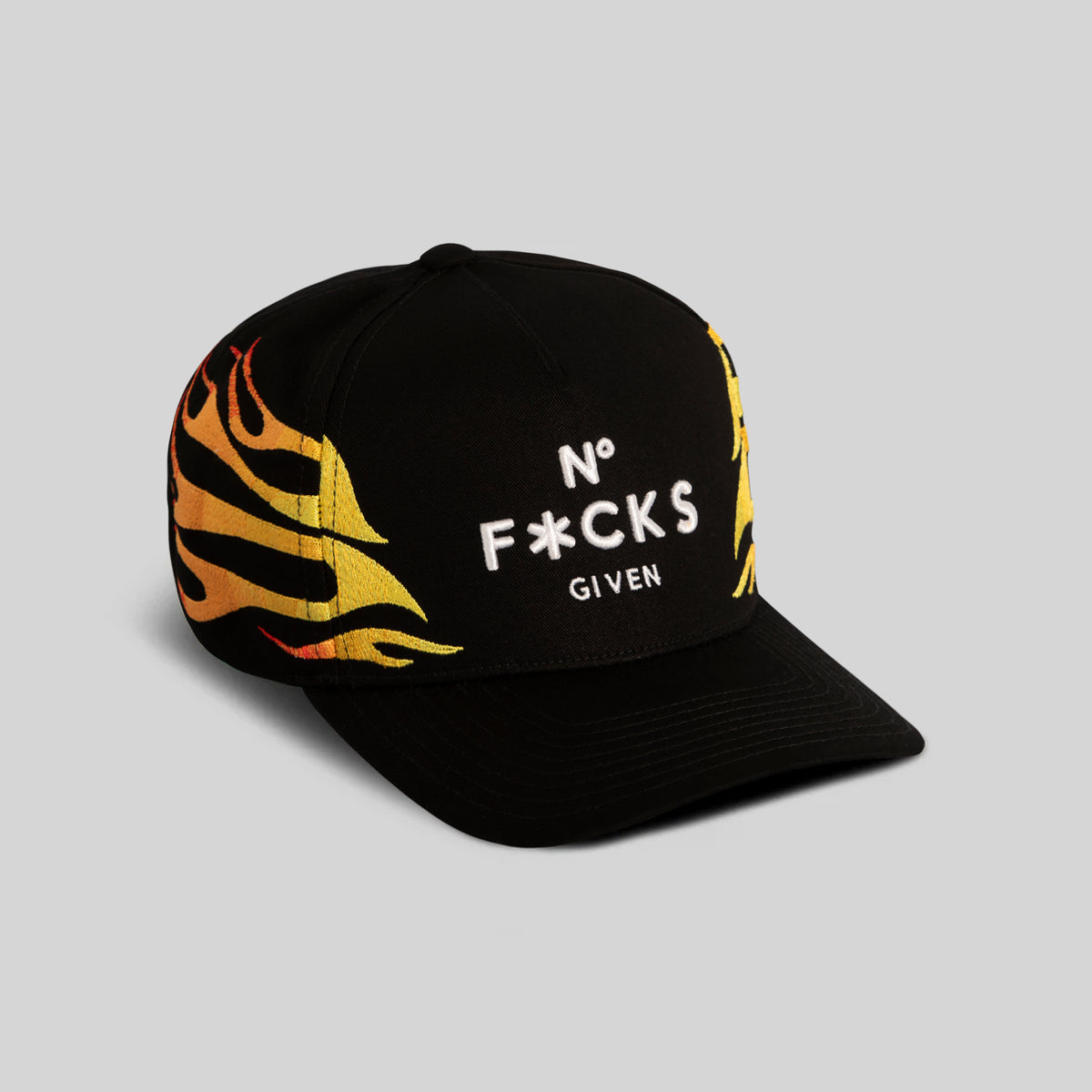 NO FUCKS GIVEN TRIBAL FLAME TWILL TRUCKER
