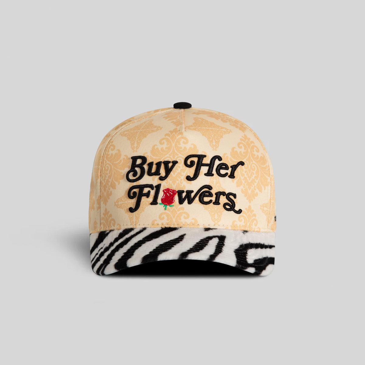 BUY HER FLOWERS JACQUARD FAUX ZEBRA TWILL TRUCKER
