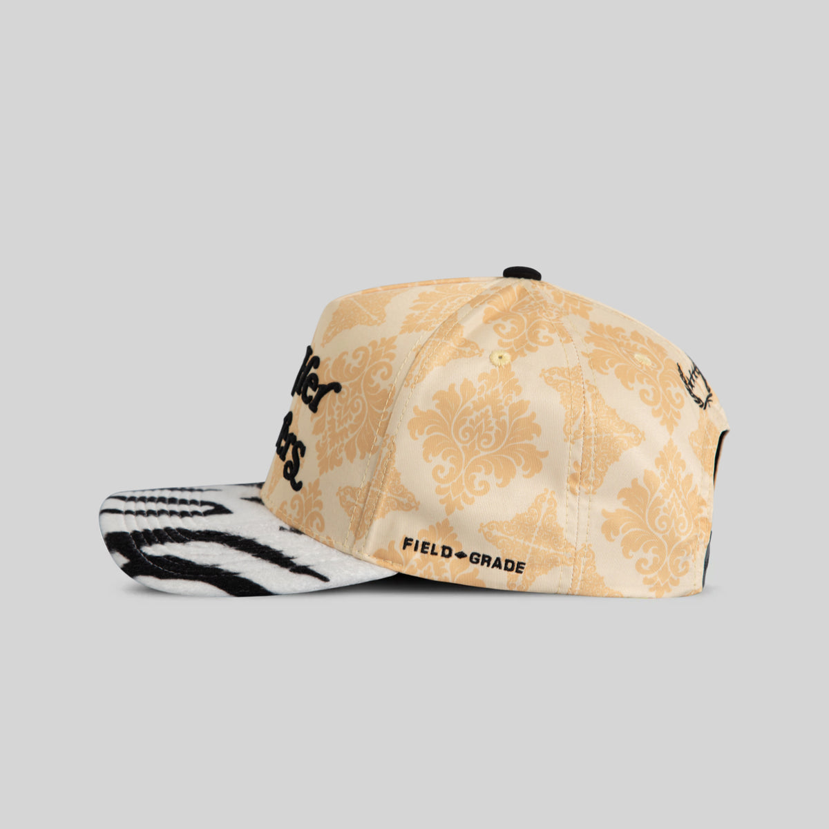 BUY HER FLOWERS JACQUARD FAUX ZEBRA TWILL TRUCKER