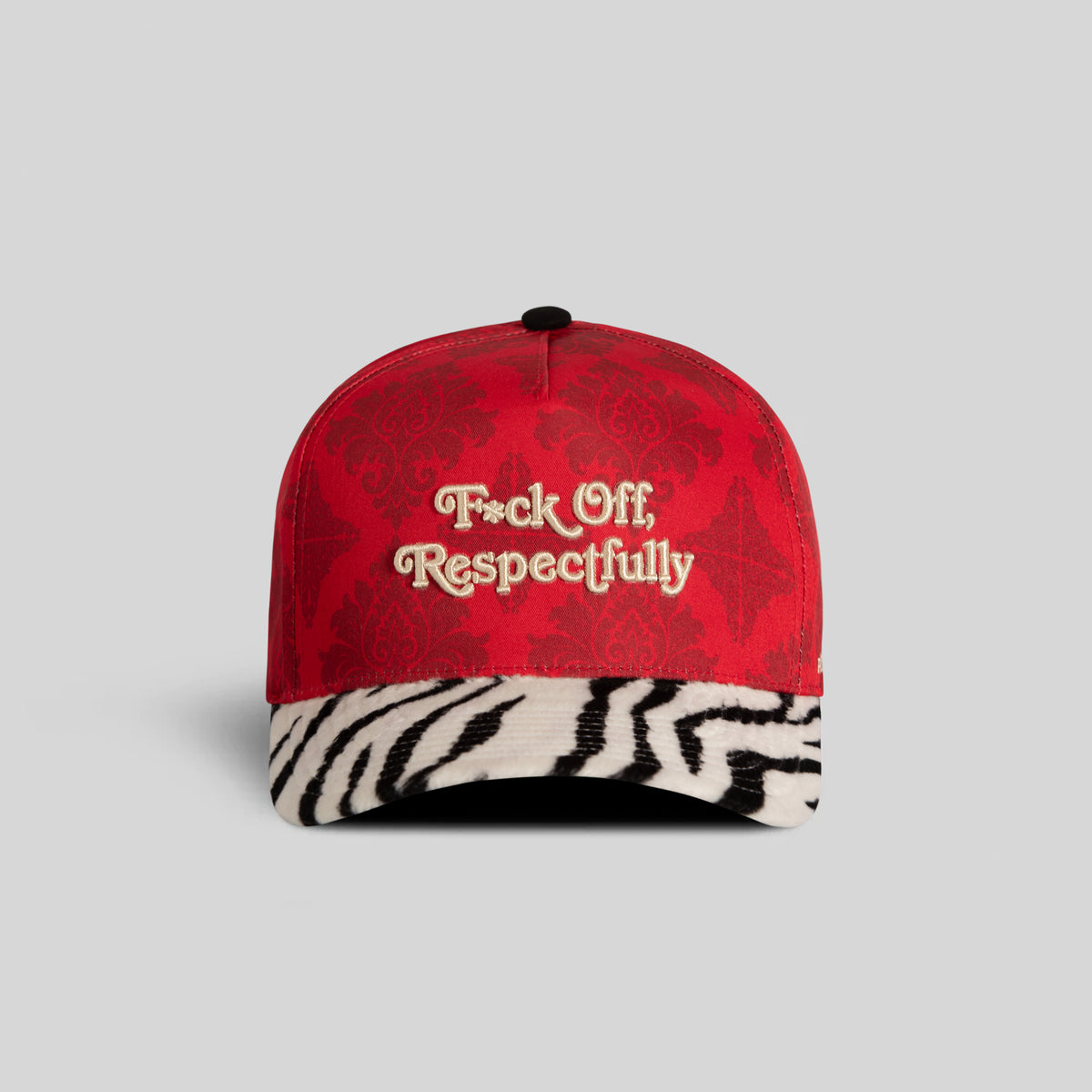 RESPECTFULLY JACQUARD FAUX ZEBRA TWILL TRUCKER