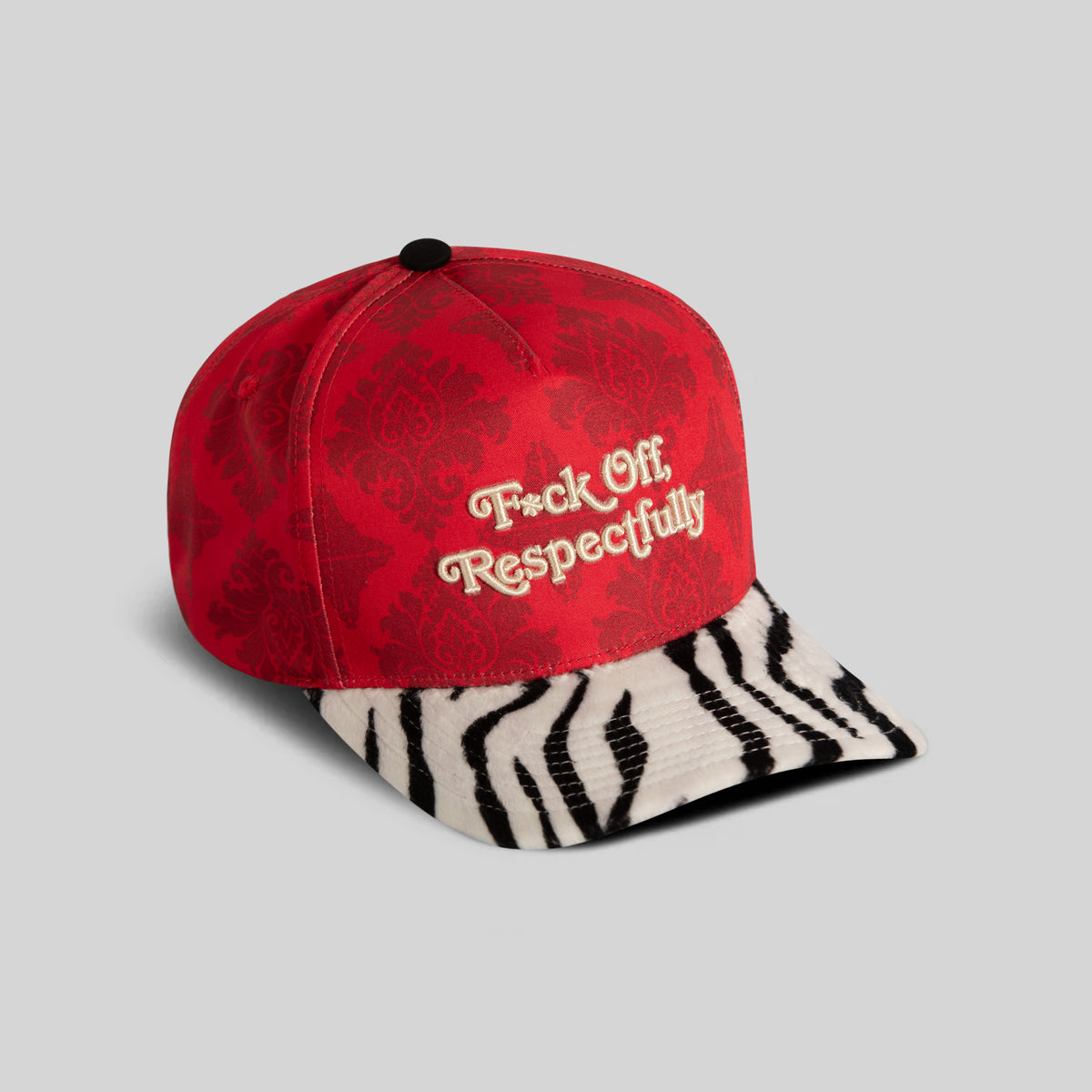RESPECTFULLY JACQUARD FAUX ZEBRA TWILL TRUCKER