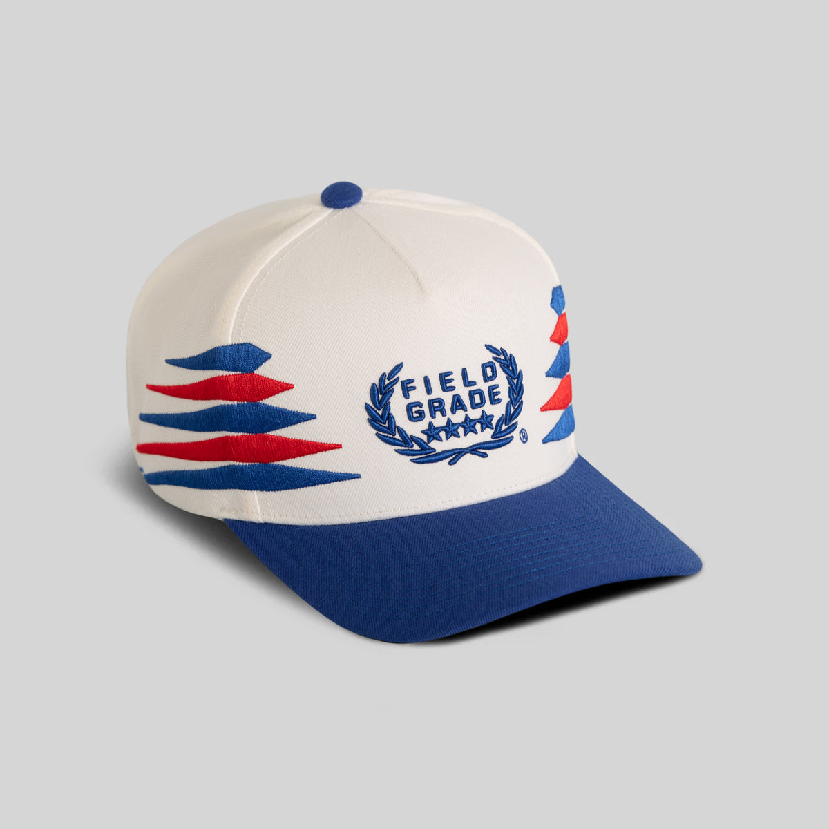 FIELD GRADE DIAMOND STACK OFF WHITE/GAME ROYAL WOOL TRUCKER