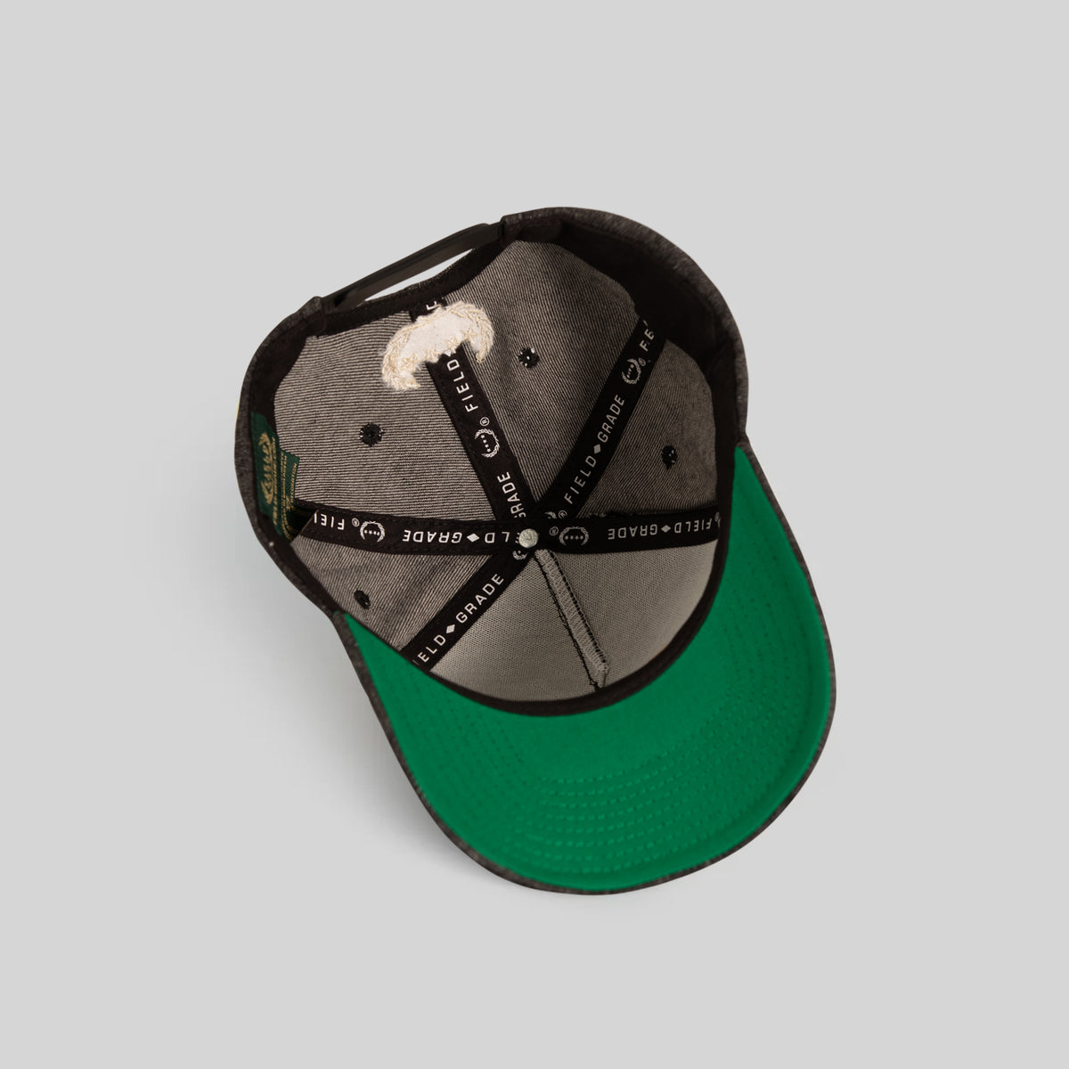 FIELD GRADE ESTABLISHED WASHED BLACK DISTRESSED DENIM TRUCKER