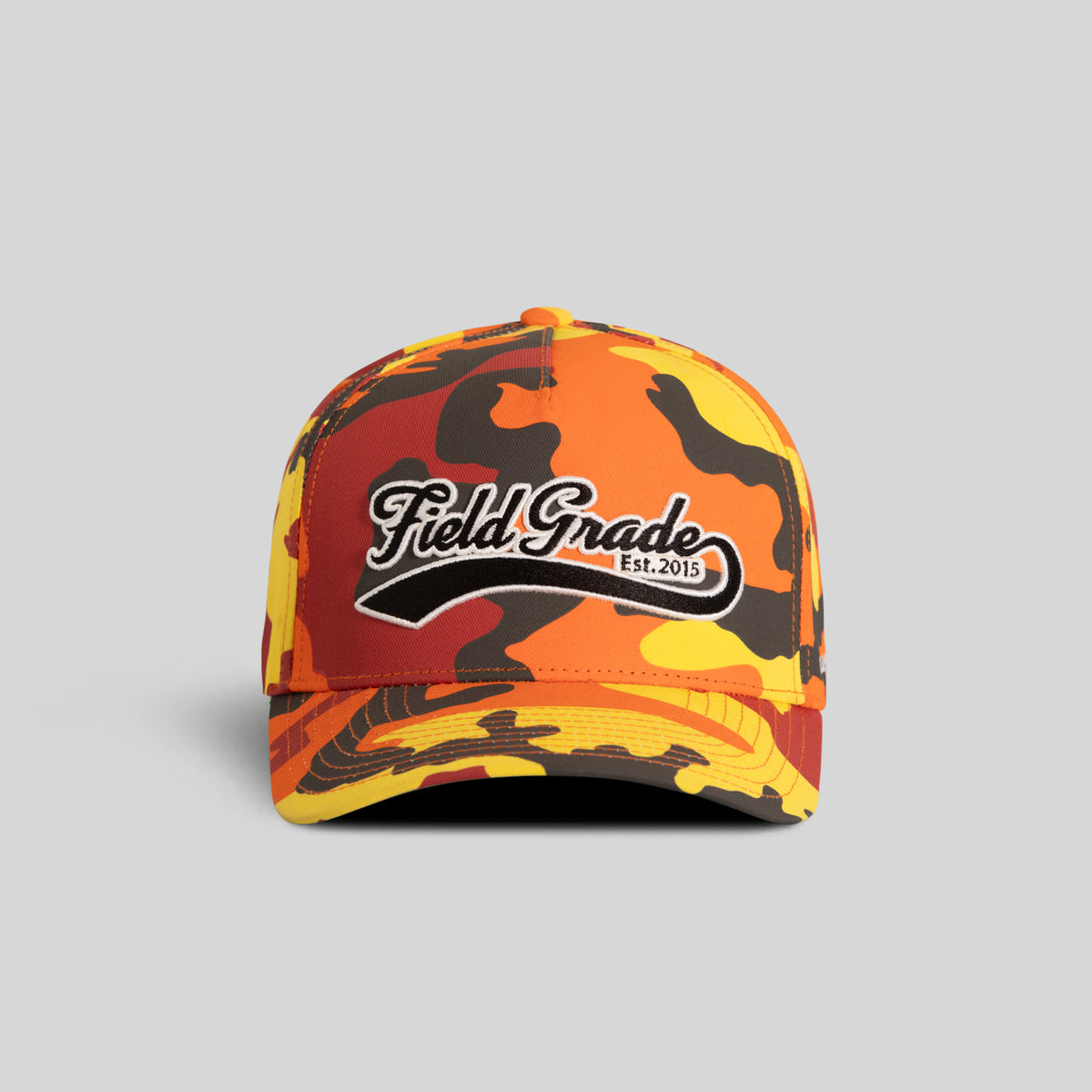 FIELD GRADE COLLEGIATE FLAME CAMO TWILL TRUCKER