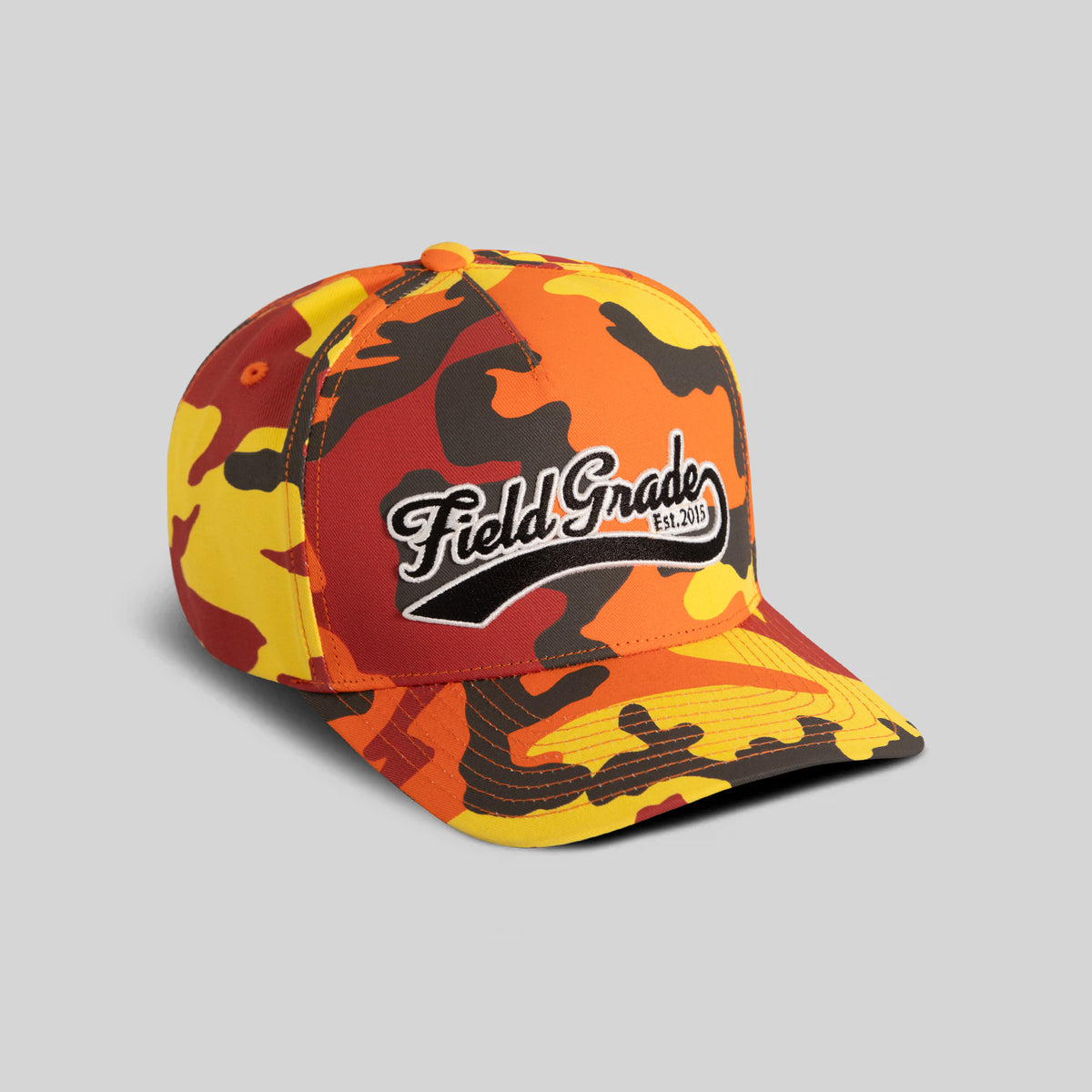 FIELD GRADE COLLEGIATE FLAME CAMO TWILL TRUCKER