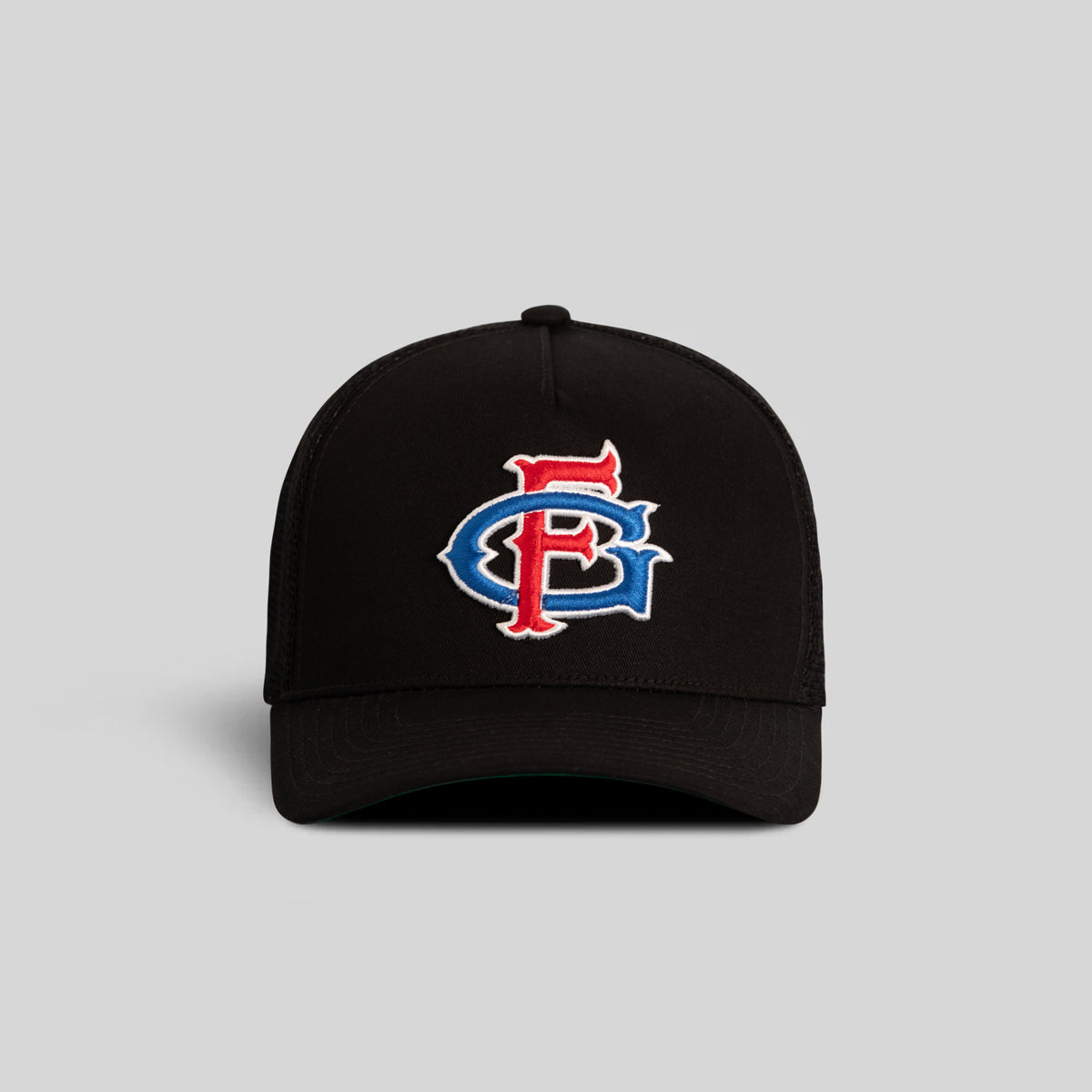 FIELD GRADE SPORTS BLACK TWILL MESH TRUCKER