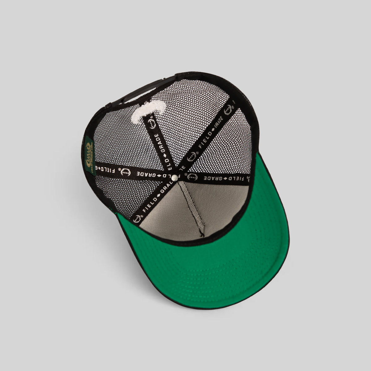 FIELD GRADE SPORTS BLACK TWILL MESH TRUCKER