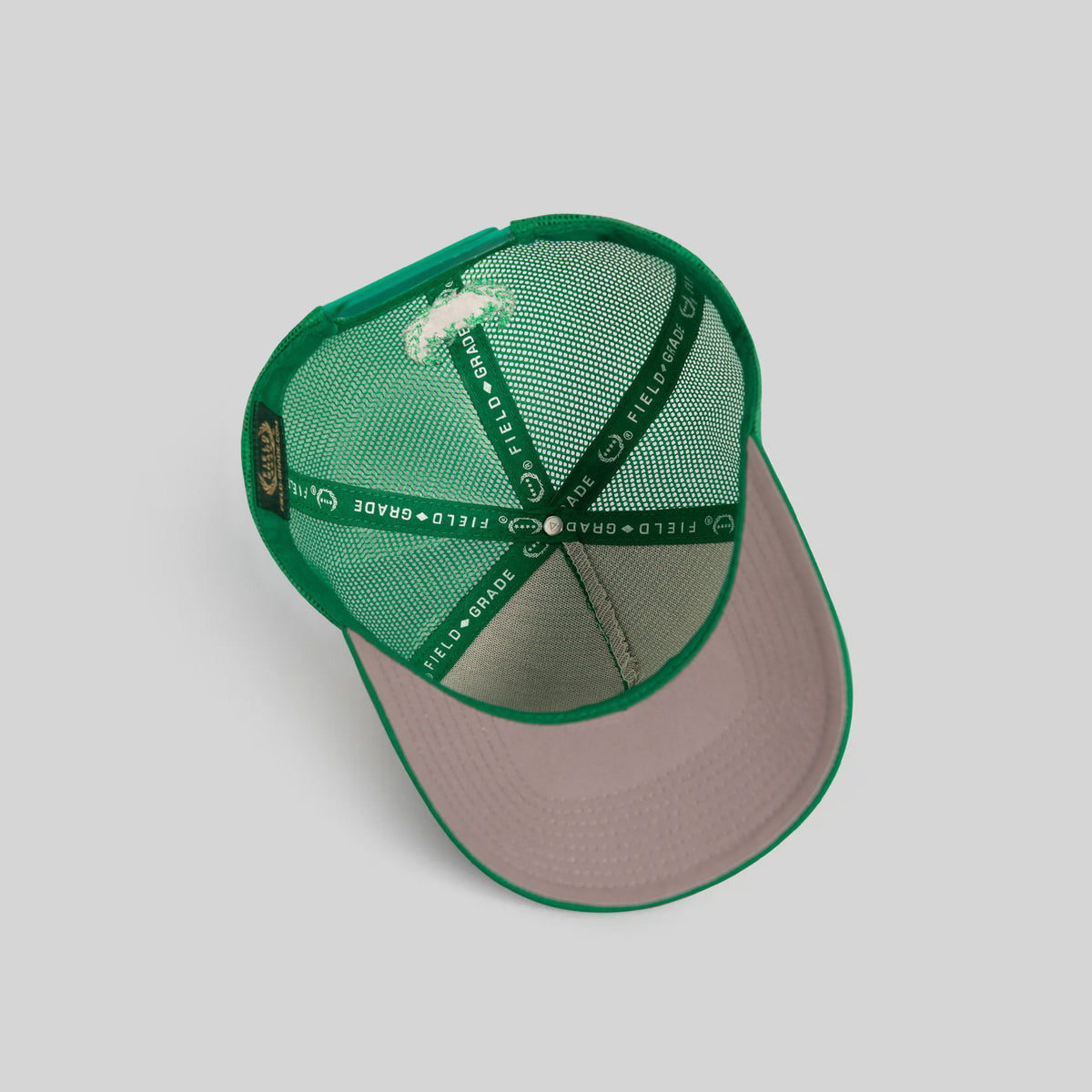 FIELD GRADE UNAPOLOGETIC KELLY GREEN MESH CROWN TRUCKER