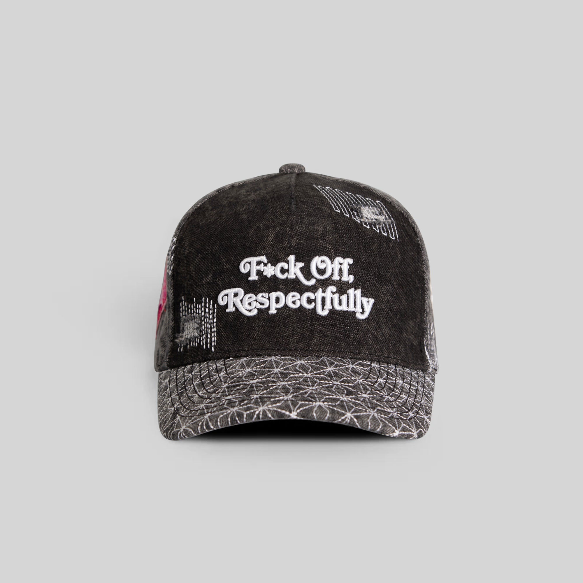 RESPECTFULY SASHIKO BLACK DENIM TRUCKER