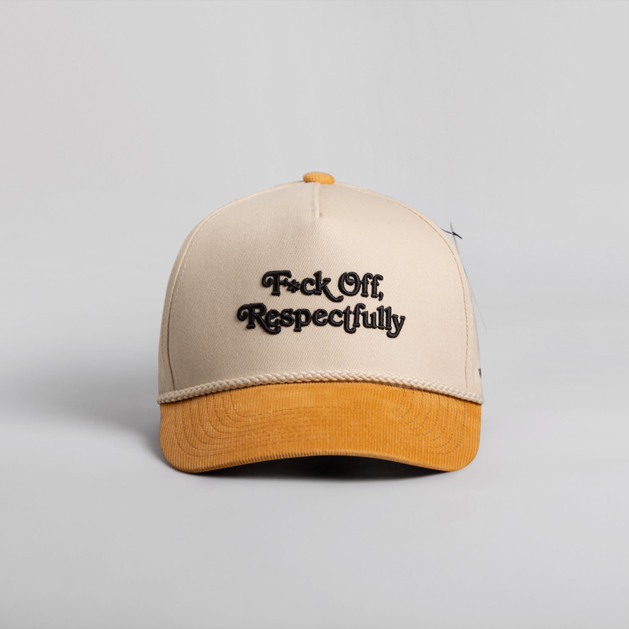 RESPECTFULLY SAND/WHEAT CORDUROY BRIM TRUCKER HAT