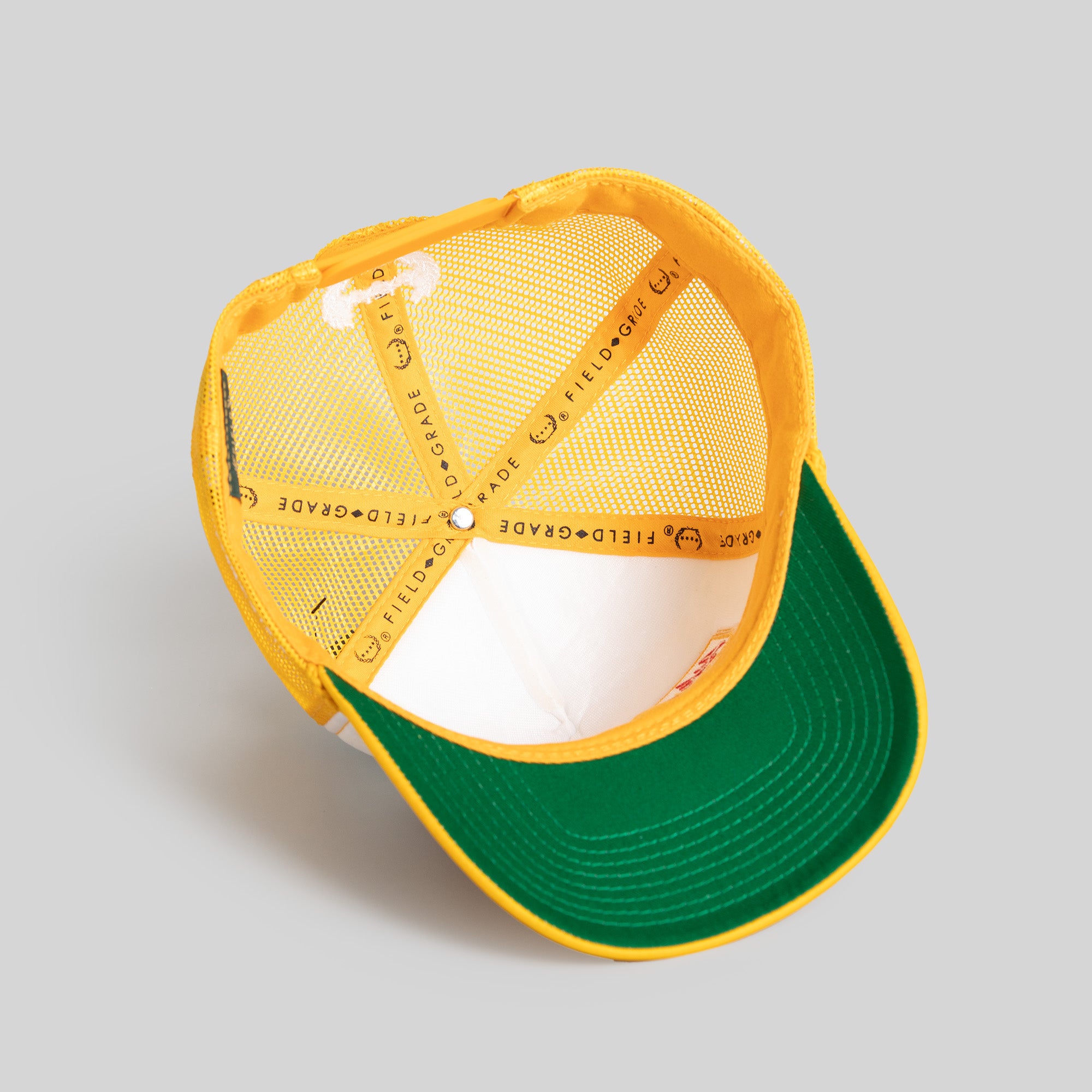 ASK ME WHITE YELLOW GOLD TRUCKER HAT