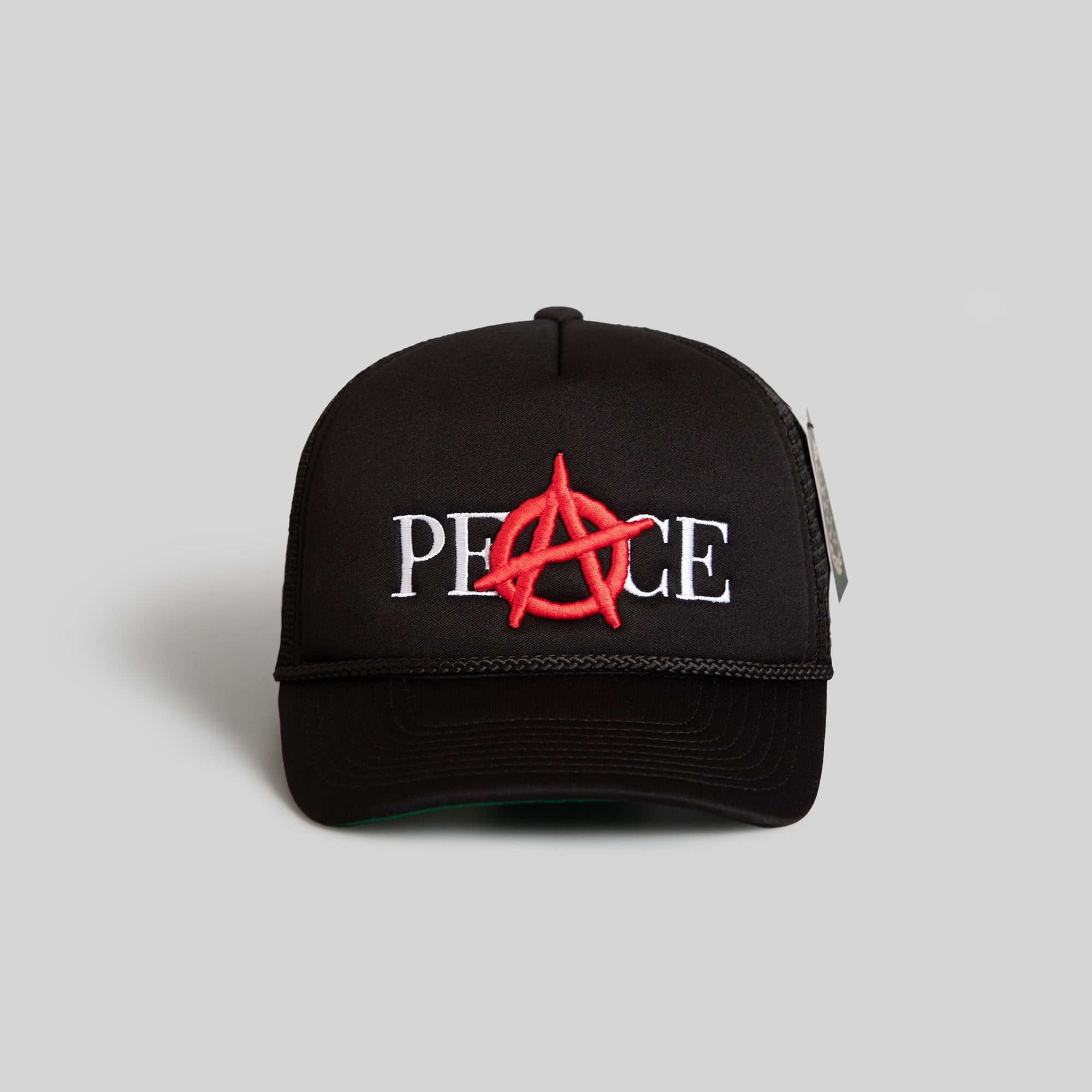 PEACE BLACK TRUCKER HAT