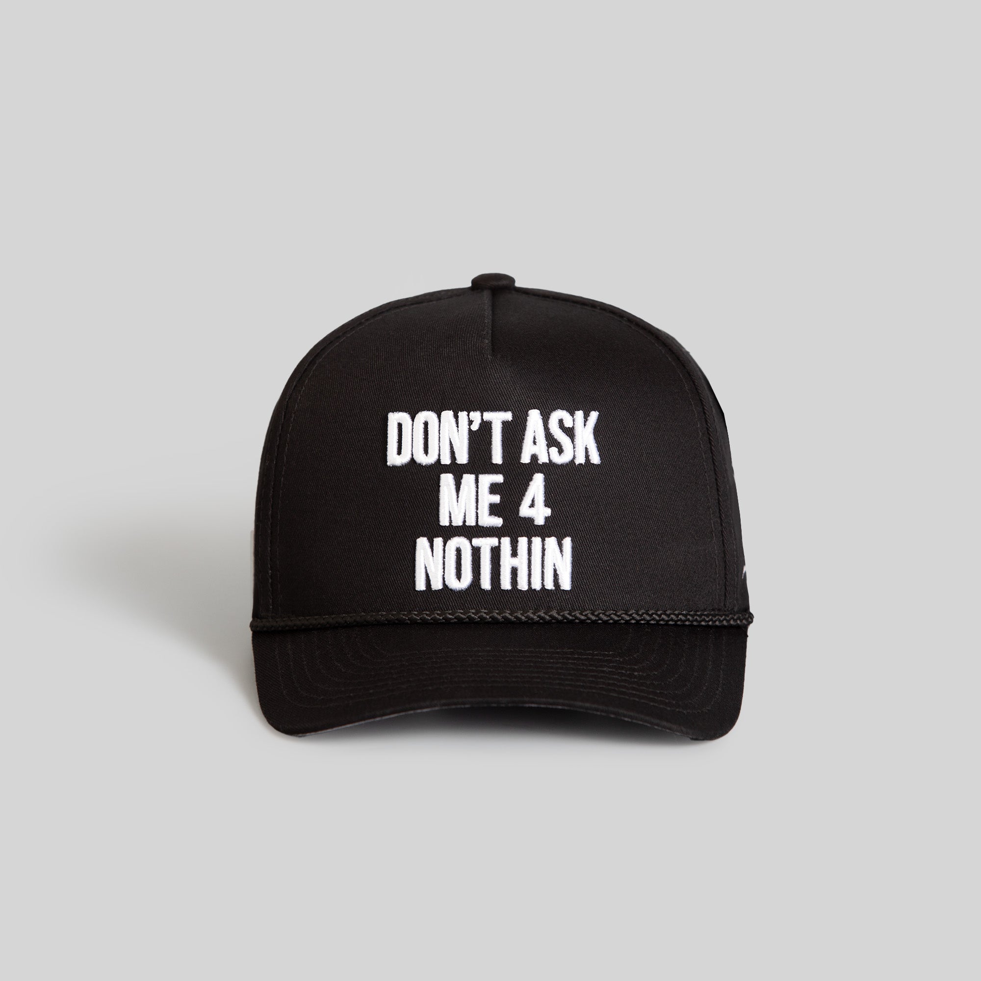 DON'T ASK ME BLACK TRUCKER HAT