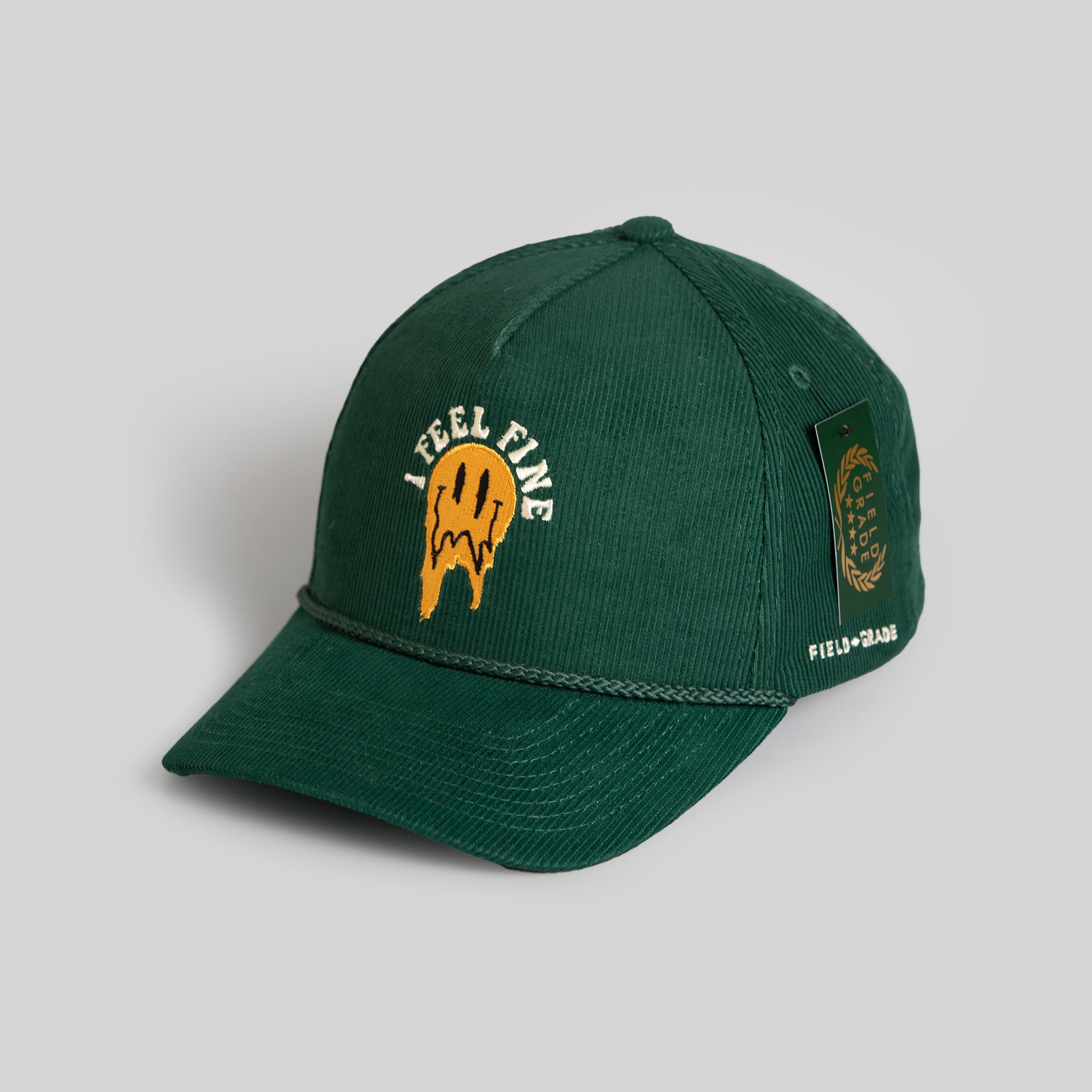 I FEEL FINE FG GREEN CORDUROY TRUCKER HAT