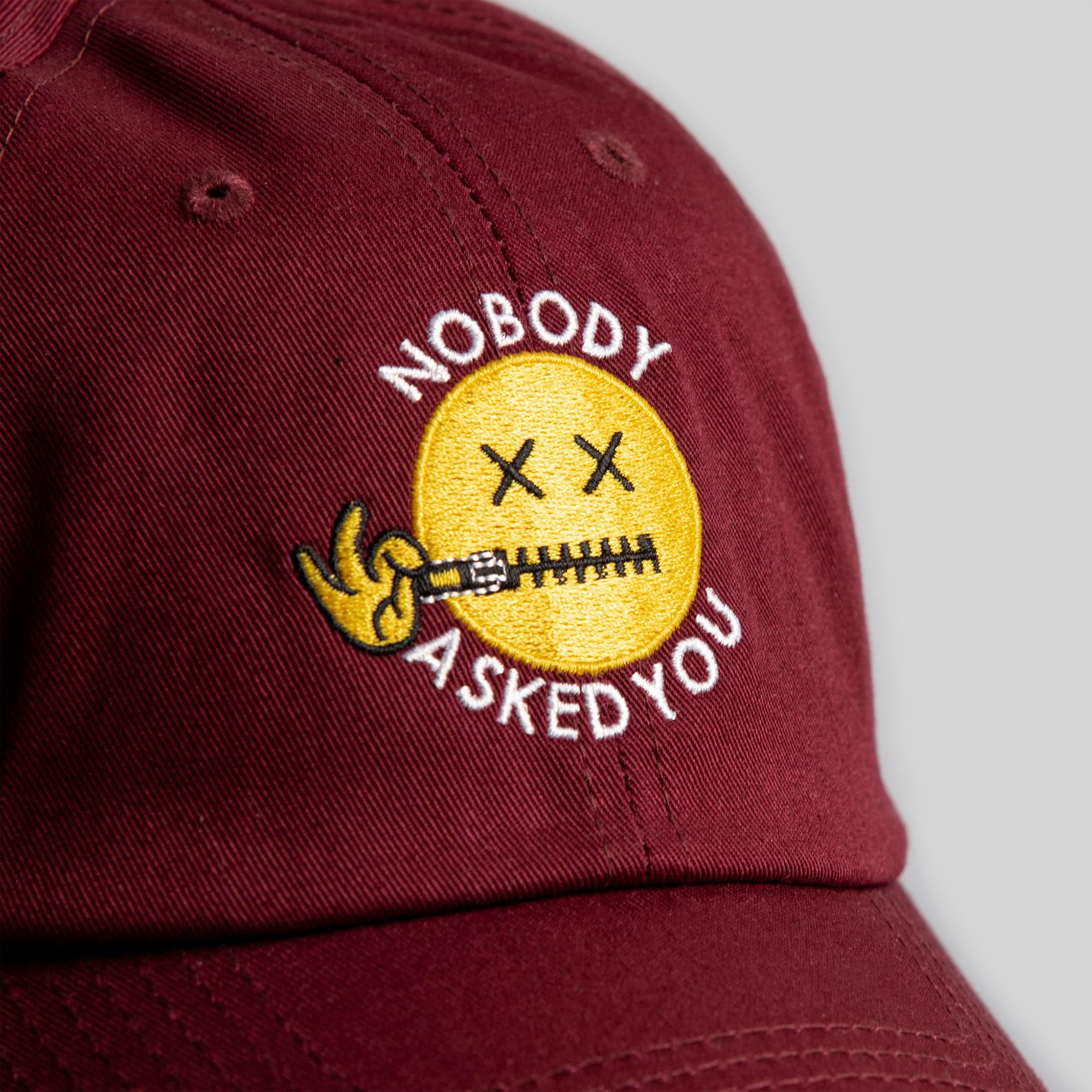 NOBODY ASKED YOU BORDEAUX RELAXED FIT HAT