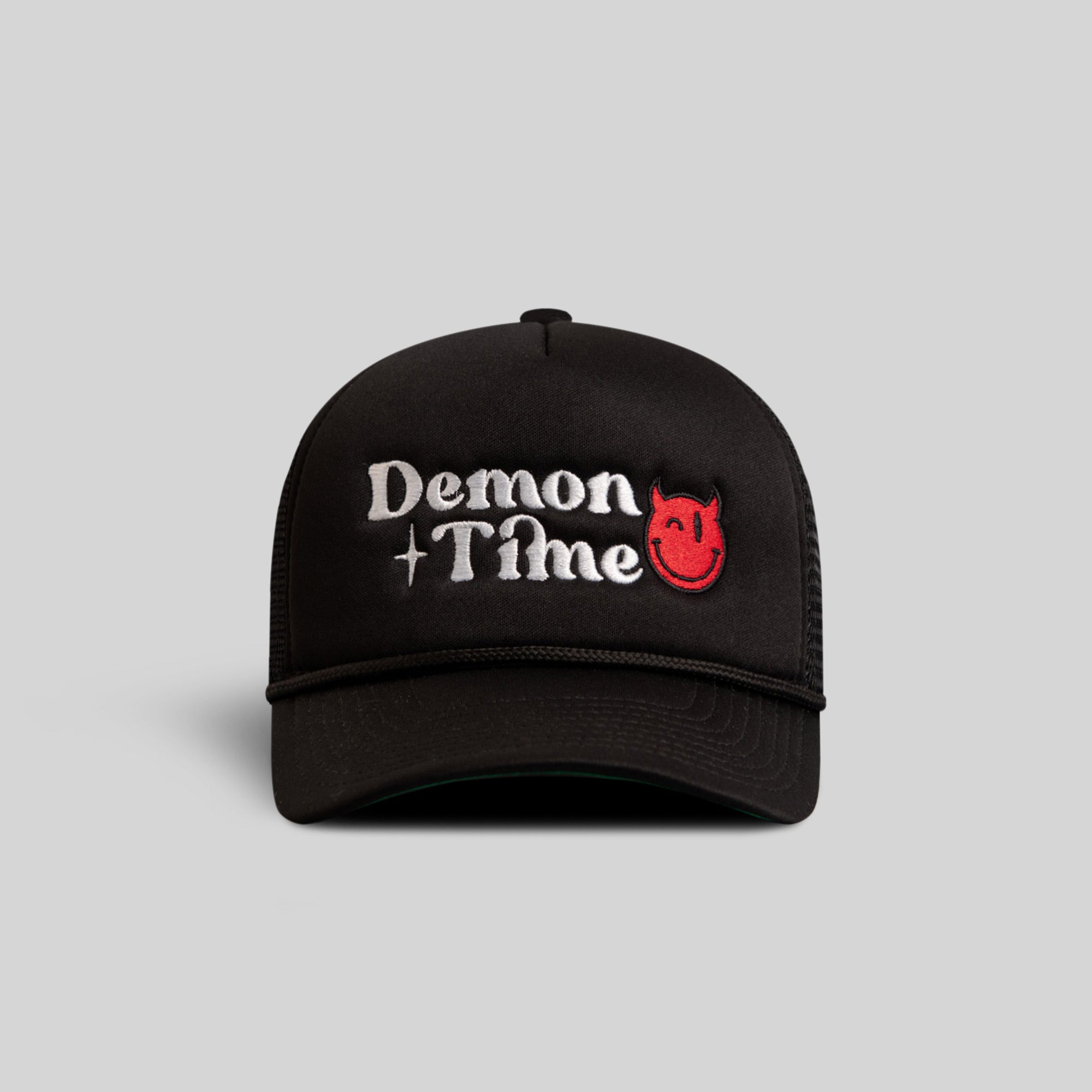DEMON TIME BLACK TRUCKER HAT - RED DEVIL