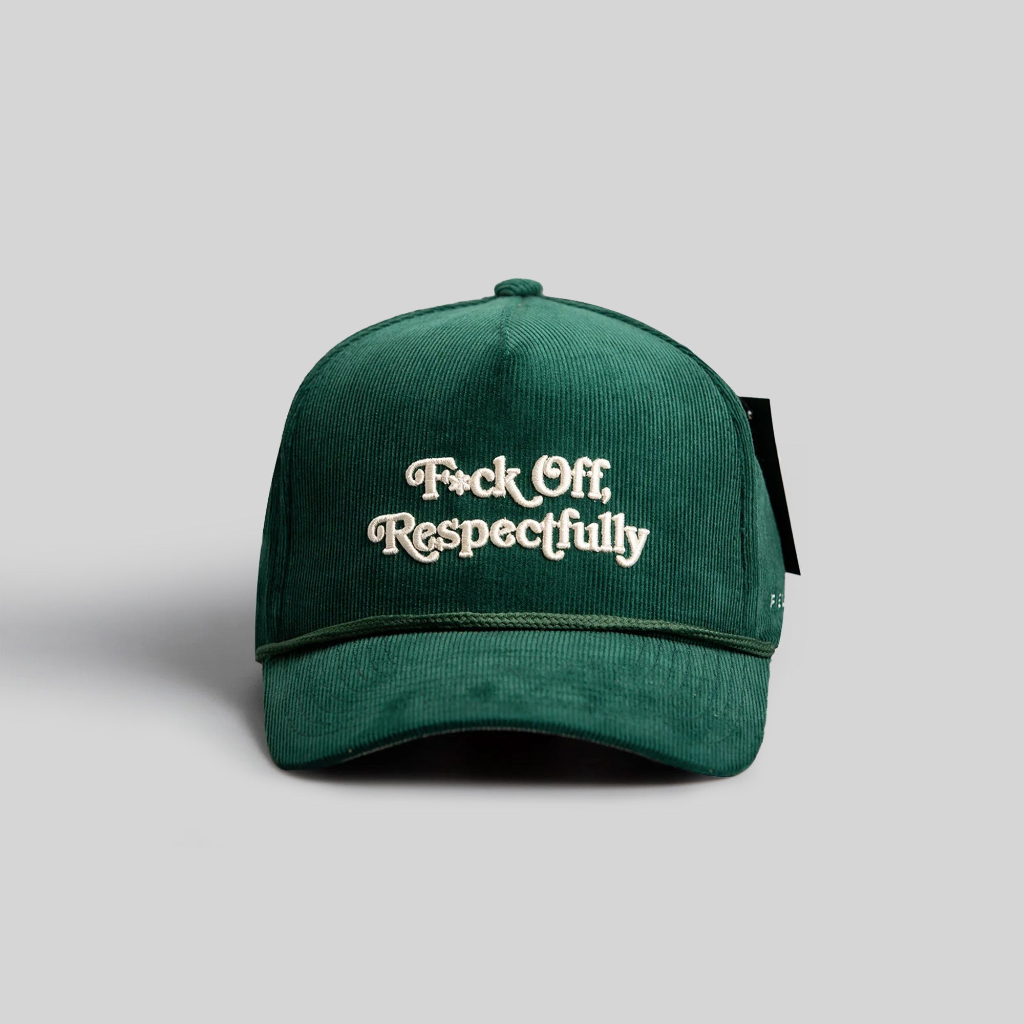 RESPECTFULLY FG GREEN CORDUROY TRUCKER HAT