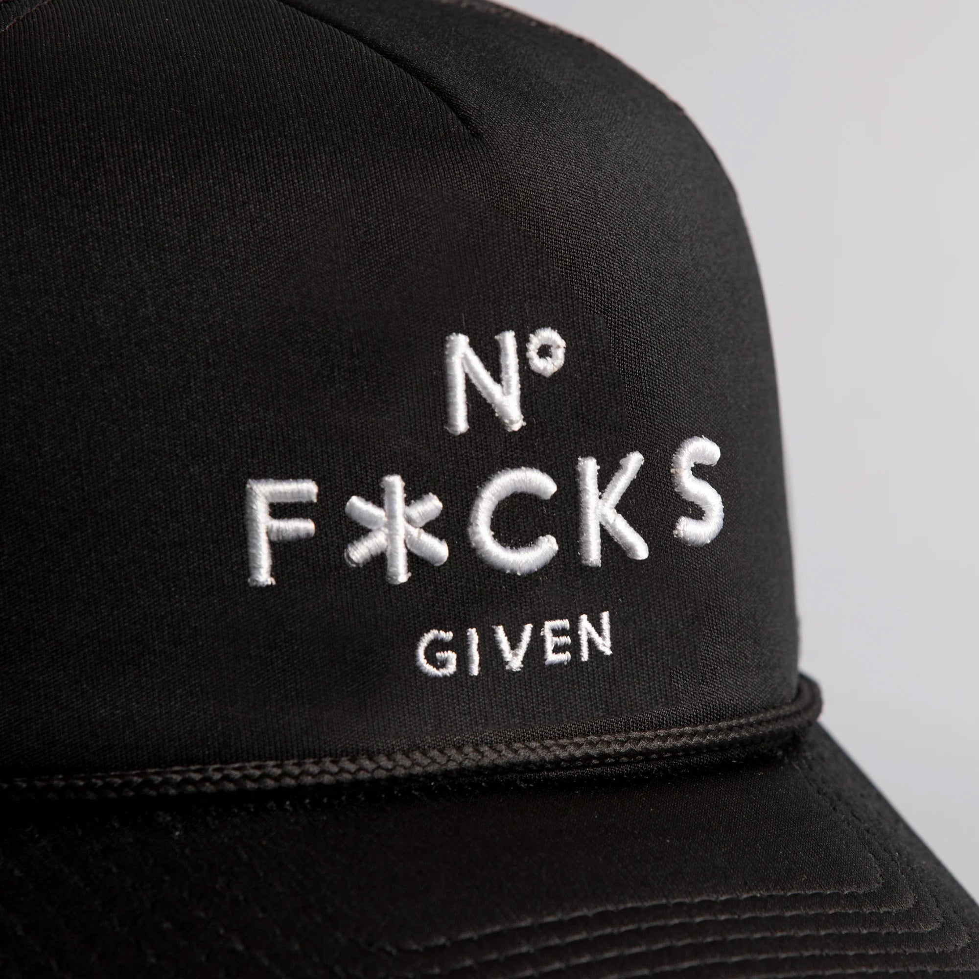 NO F*CKS GIVEN BLACK TRUCKER HAT