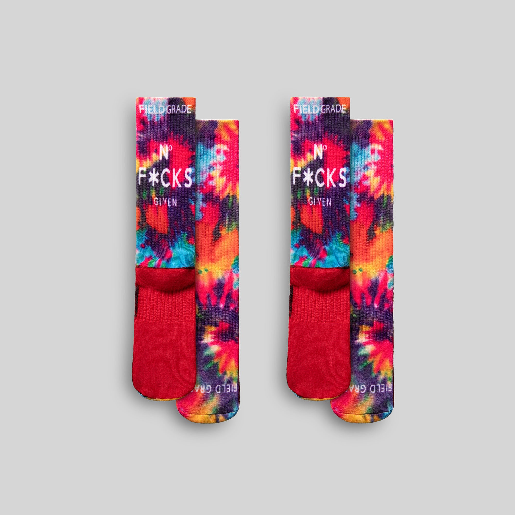 NO F*CKS GIVEN TIE DYE CUSHIONED CREW SOCK 2 PACK