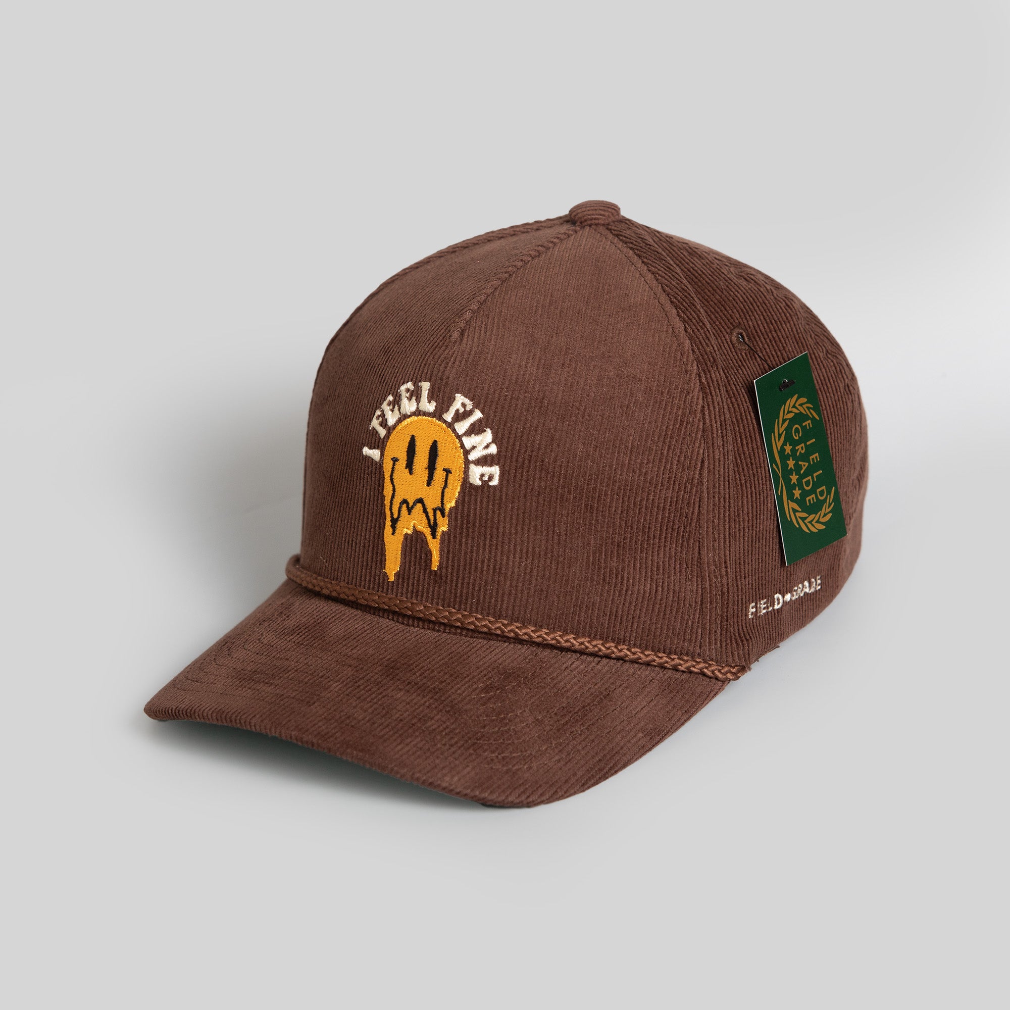 I FEEL FINE MOCHA CORDUROY TRUCKER HAT