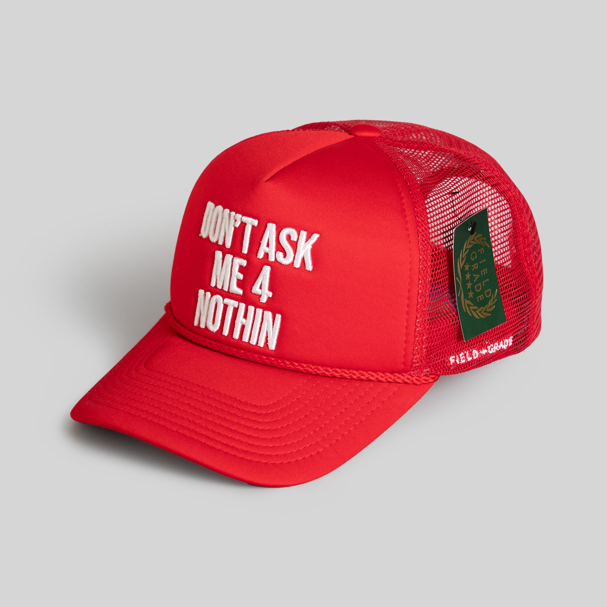 DON'T ASK ME RED TRUCKER HAT