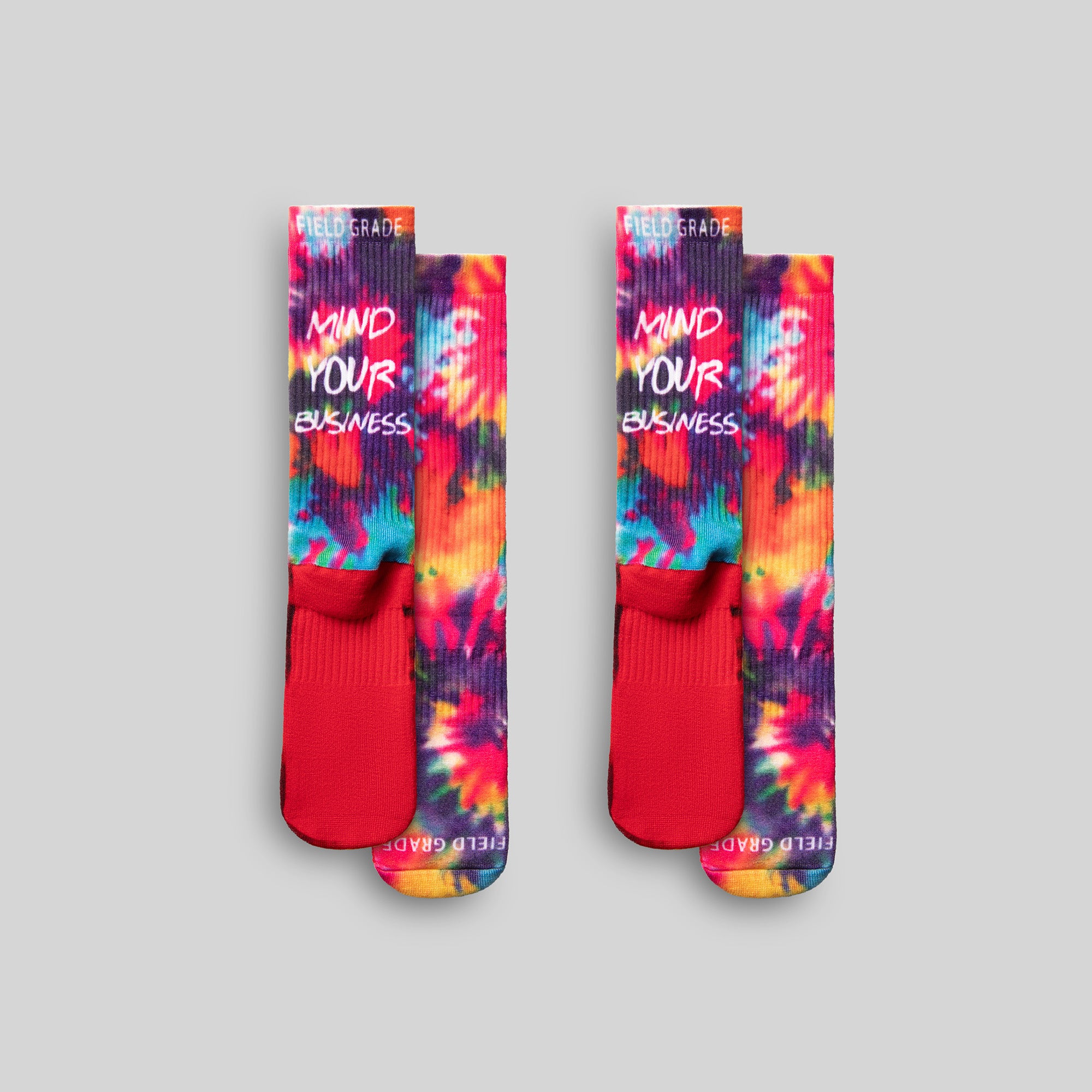 MIND YOUR BUSINESS TIE DYE CUSHIONED CREW SOCK 2 PACK