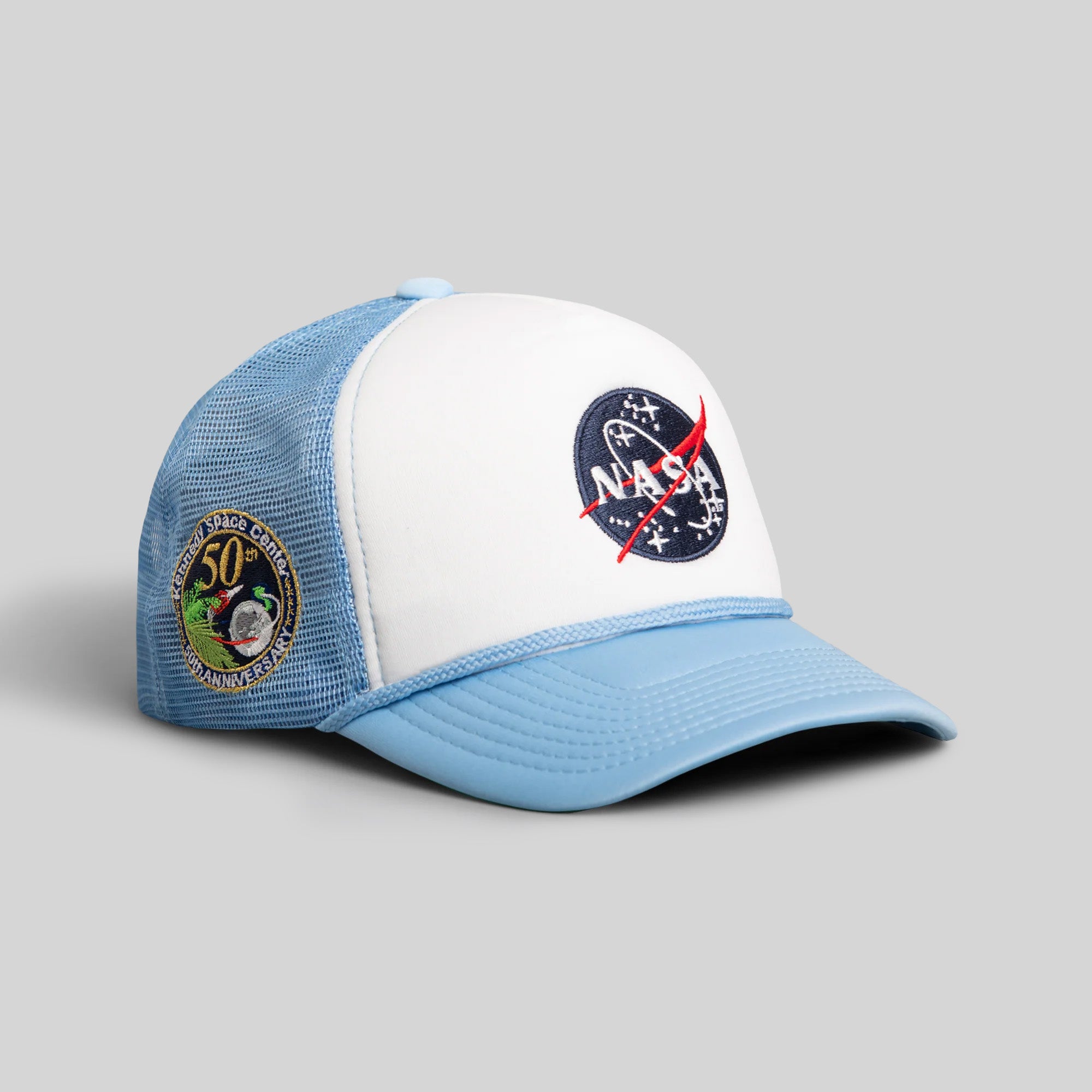 SKYLAB NASA 50TH ANNIVERSARY WHITE/UNI BLUE TRUCKER HAT