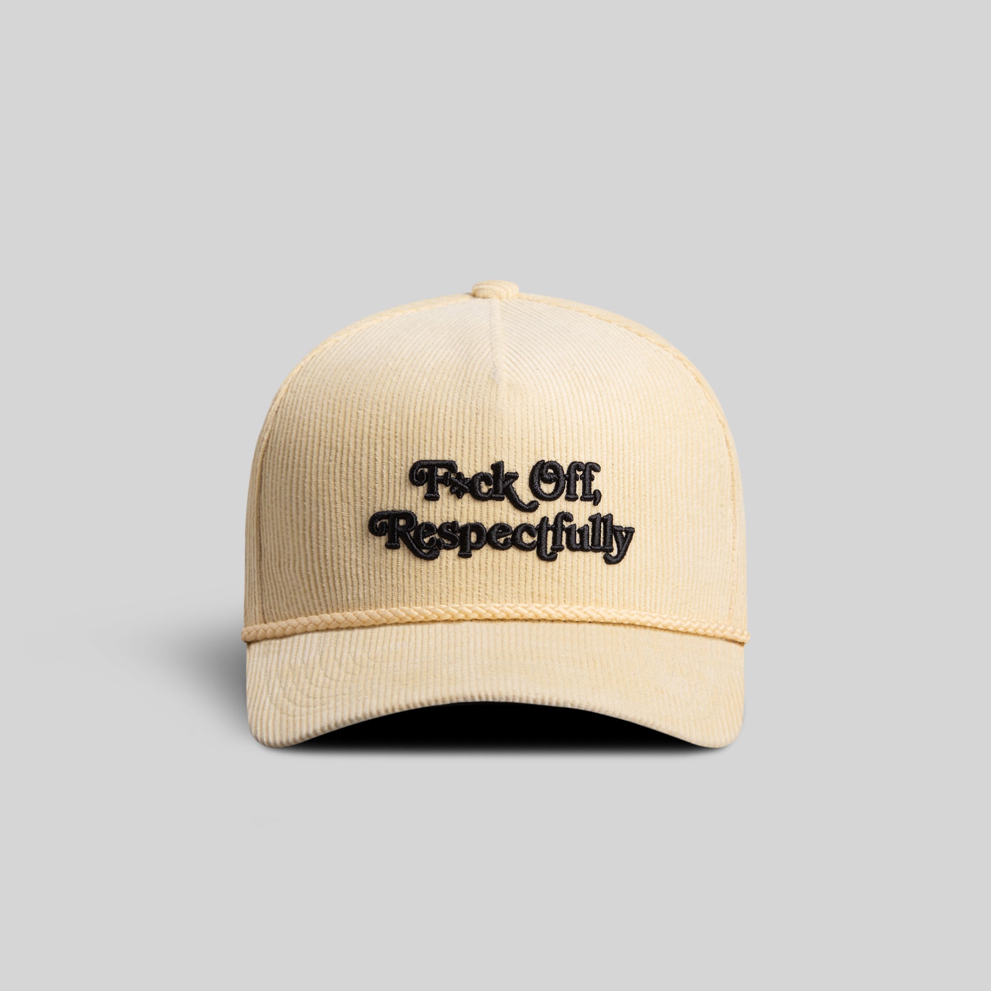 RESPECTFULLY SAND CORDUROY TRUCKER HAT