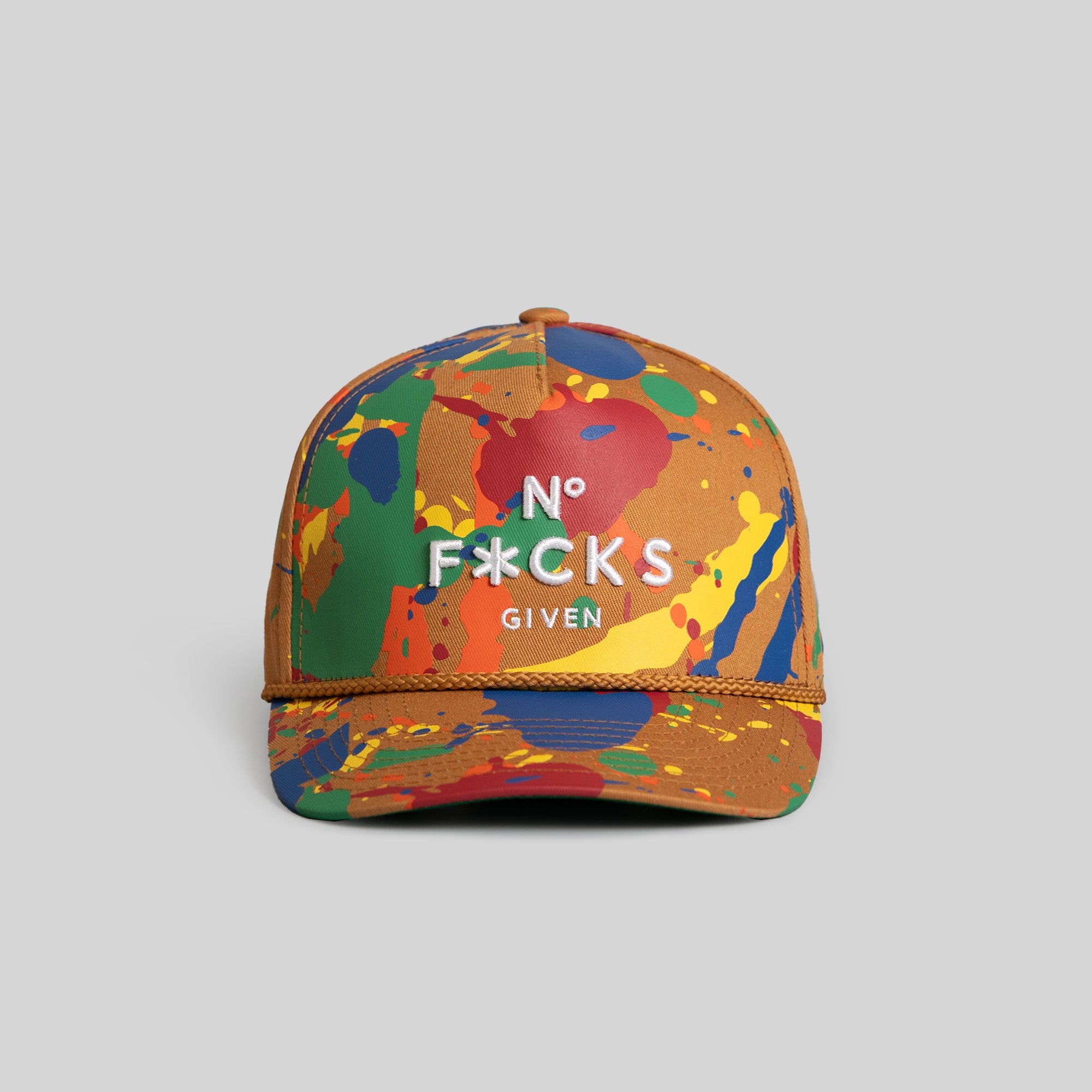 NO F*CKS GIVEN PRIMARY SPLATTER TRUCKER HAT