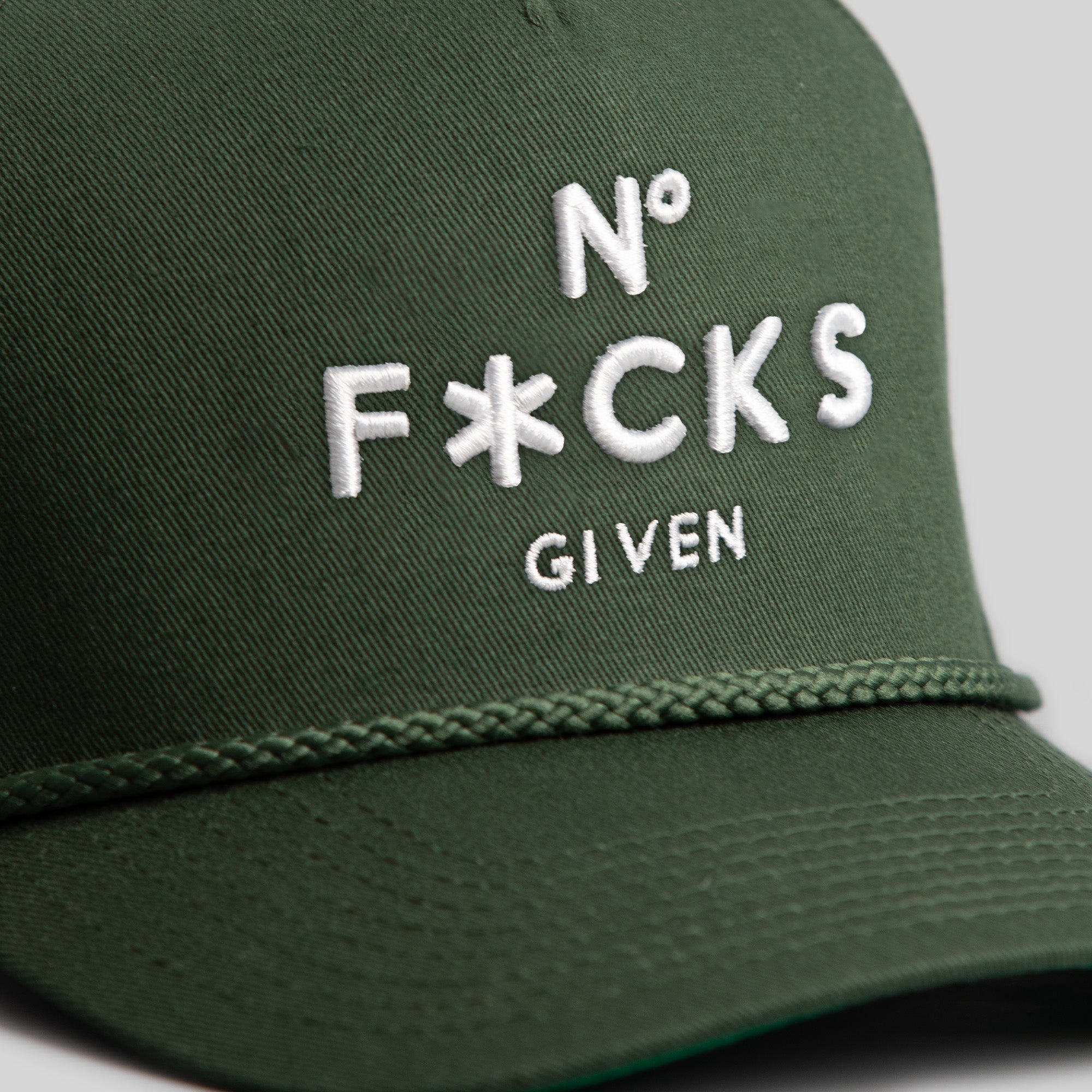 NO F*CKS GIVEN FG GREEN TRUCKER HAT