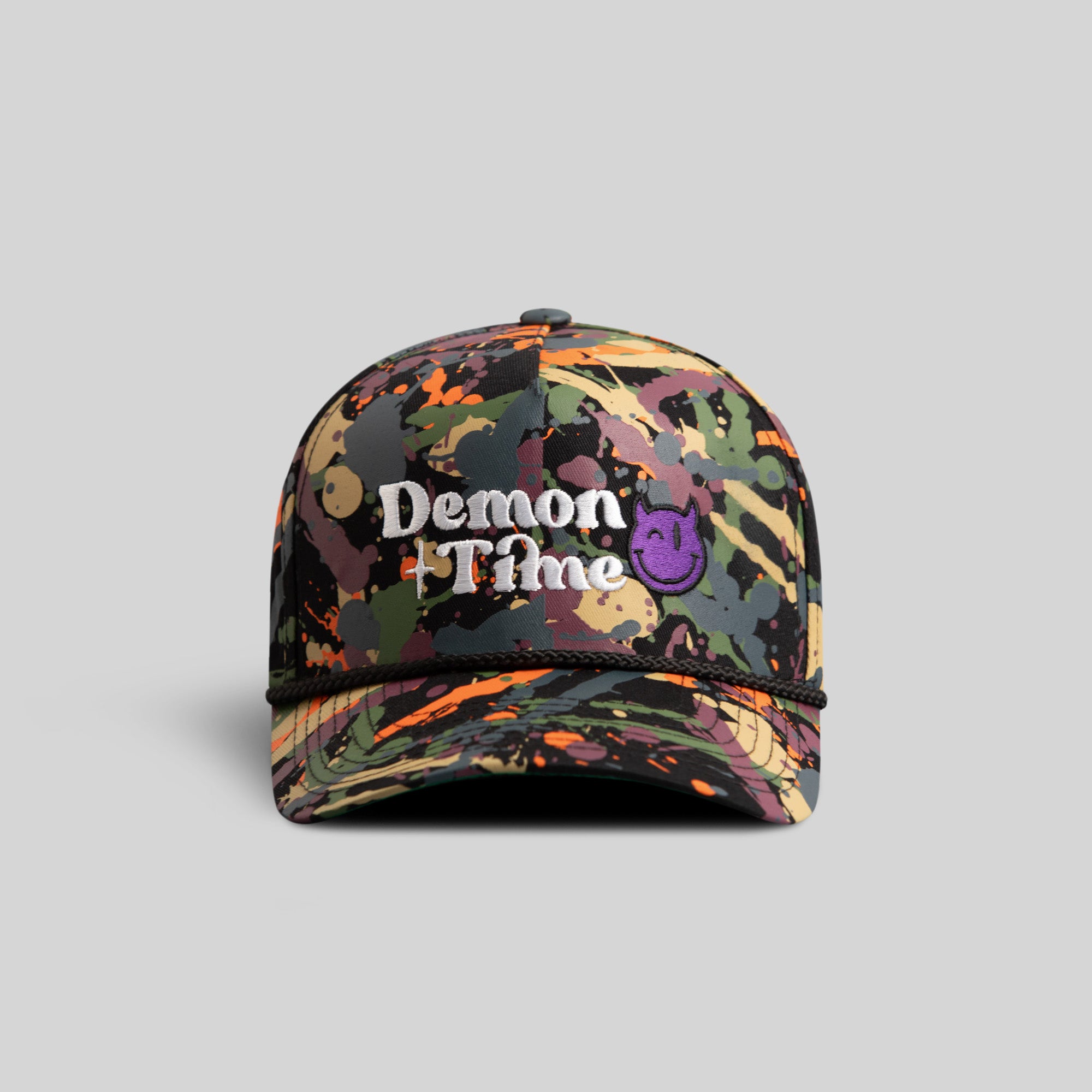 DEMON TIME OLIVE SPLATTER TRUCKER HAT